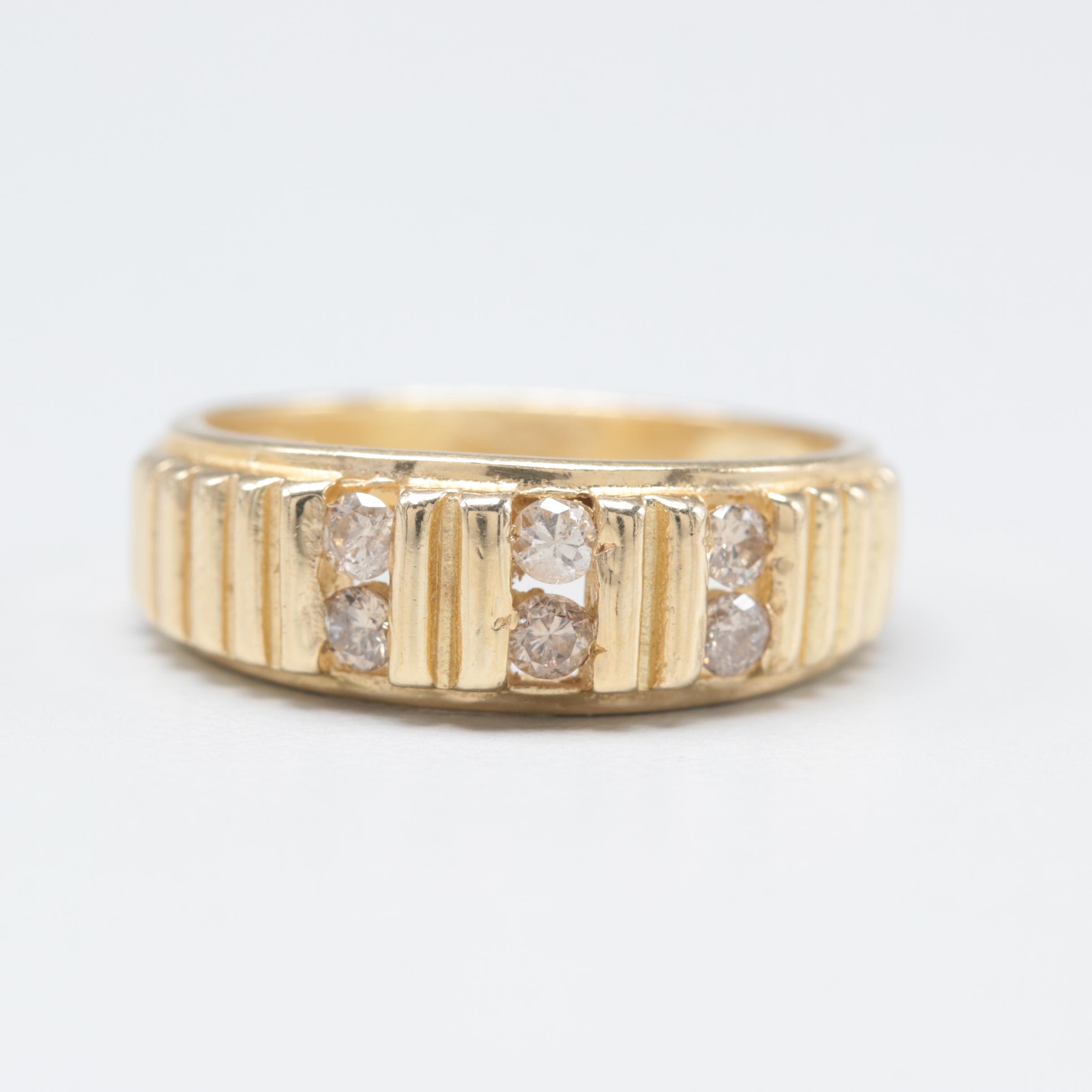 14K Yellow Gold Diamond Ring