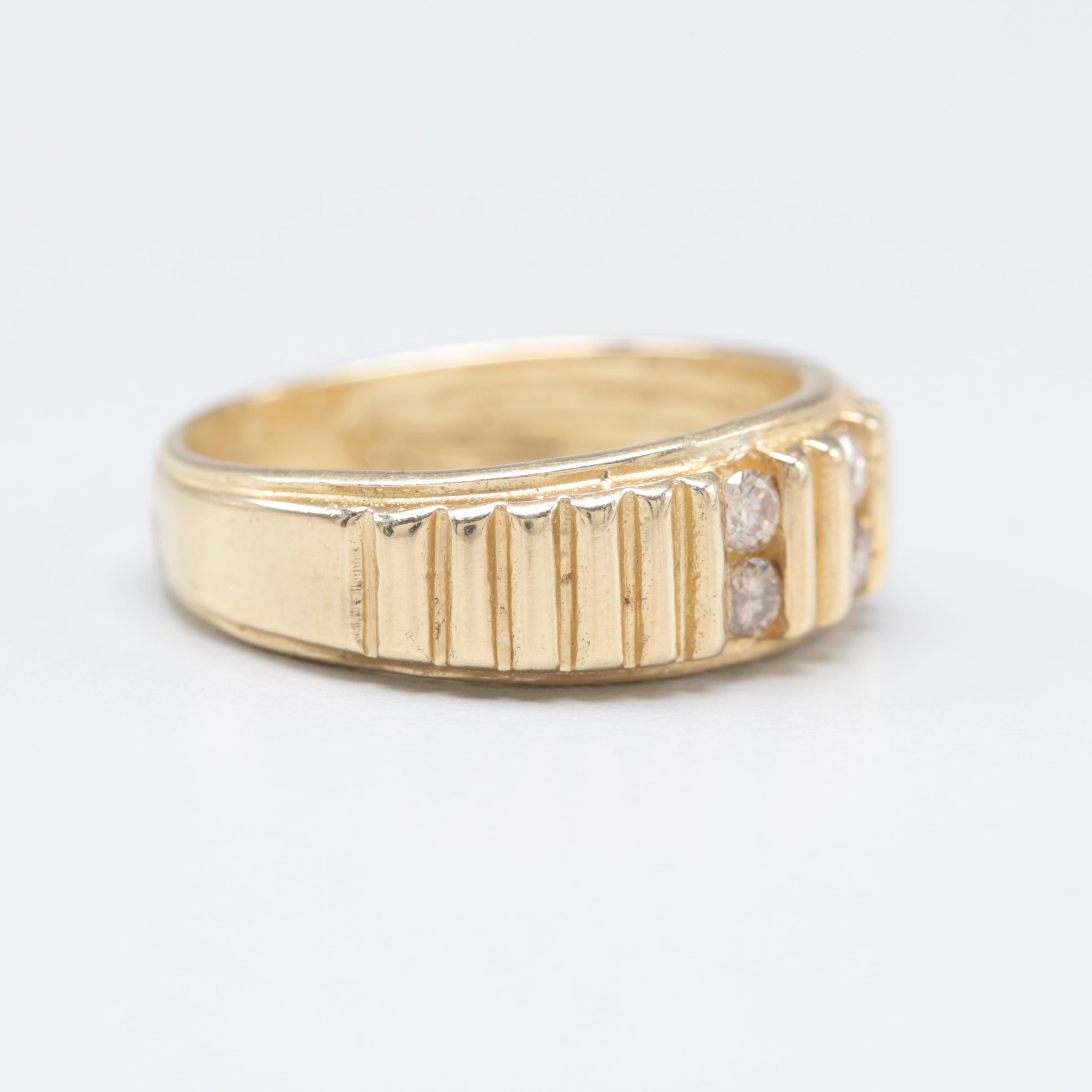 14K Yellow Gold Diamond Ring