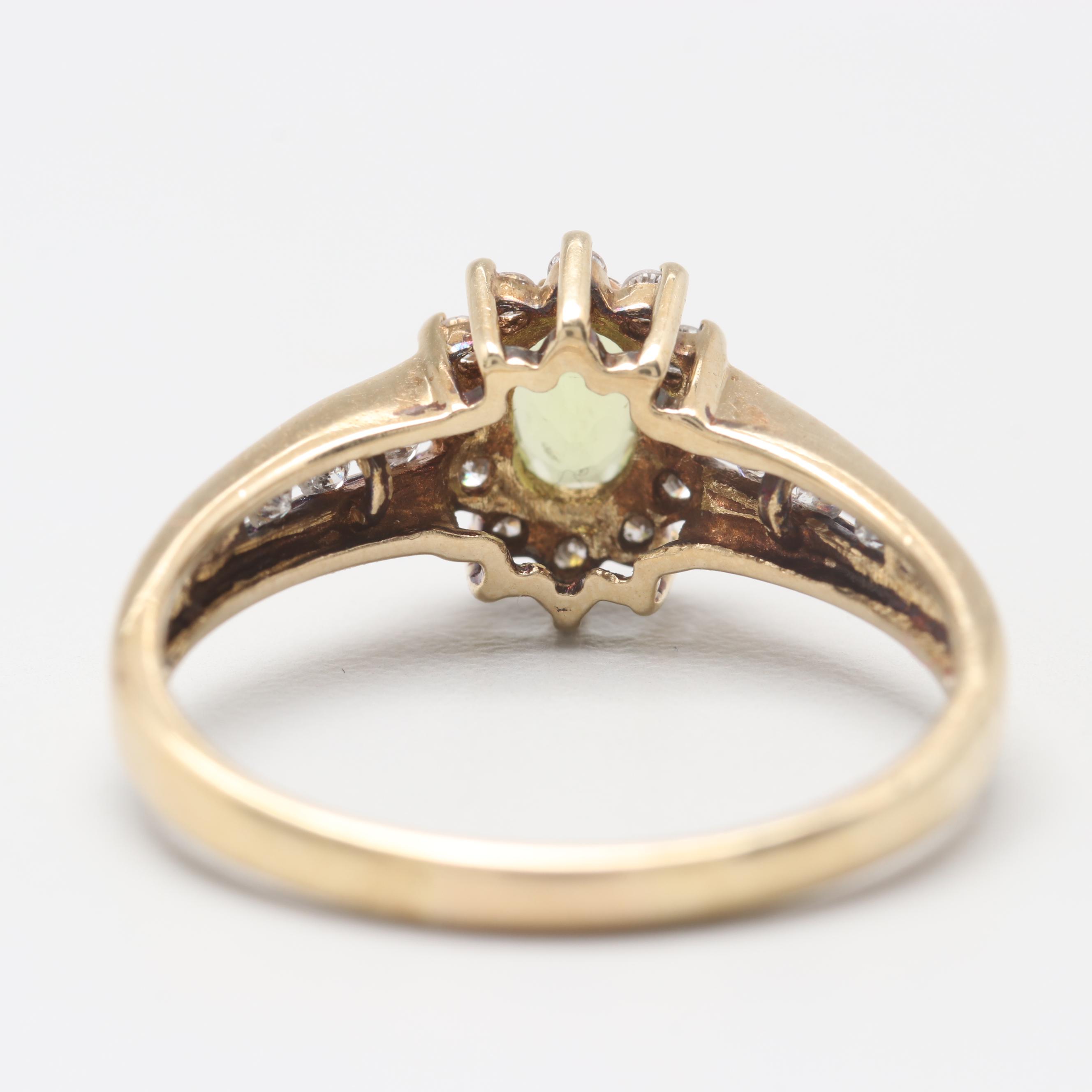 Alwand Vahan 10K Yellow Gold Peridot and Diamond Ring