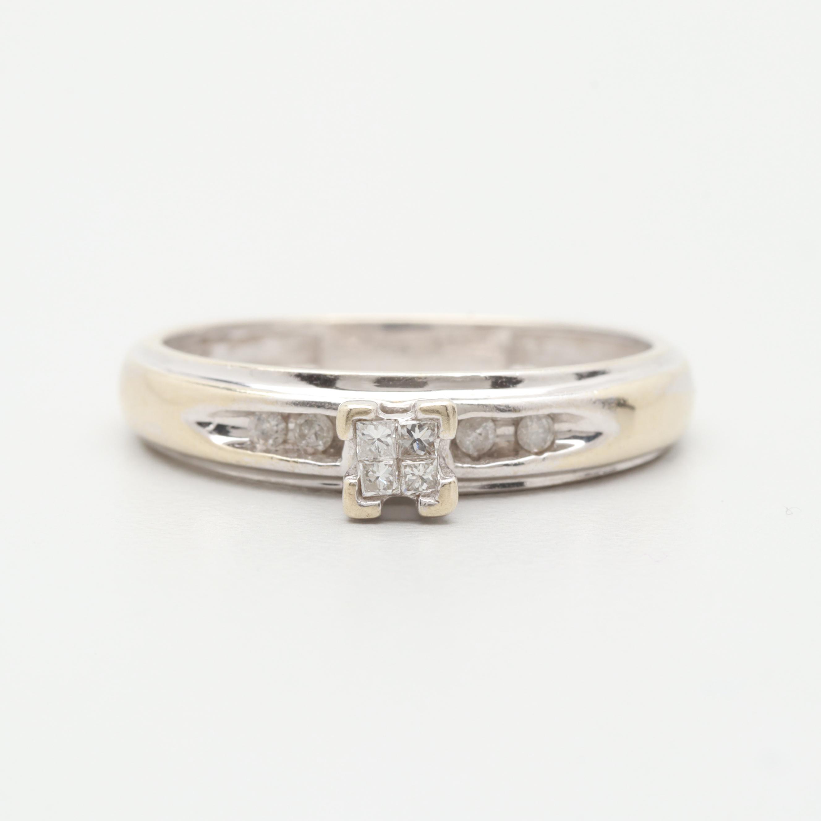 14K White Gold Diamond Ring