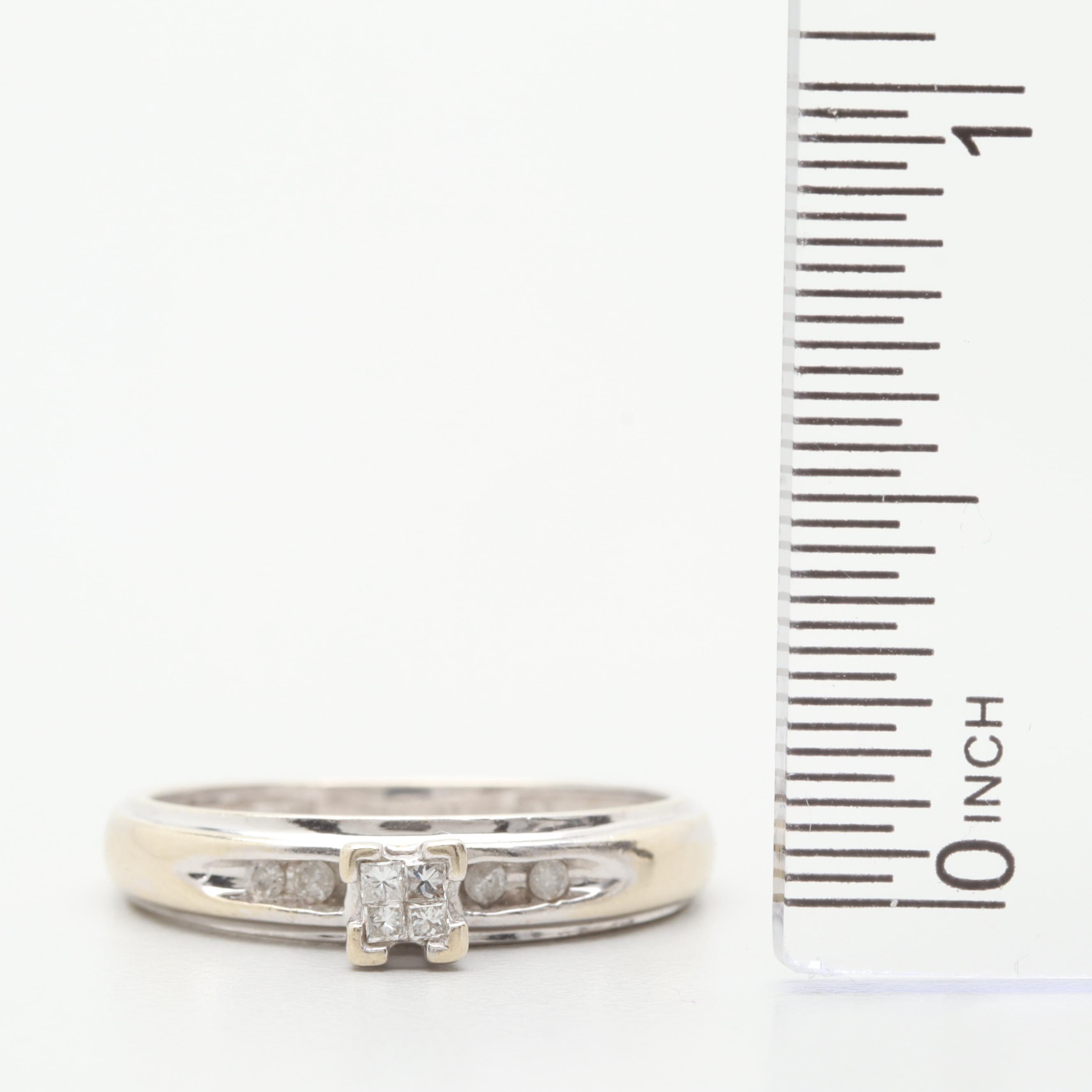 14K White Gold Diamond Ring