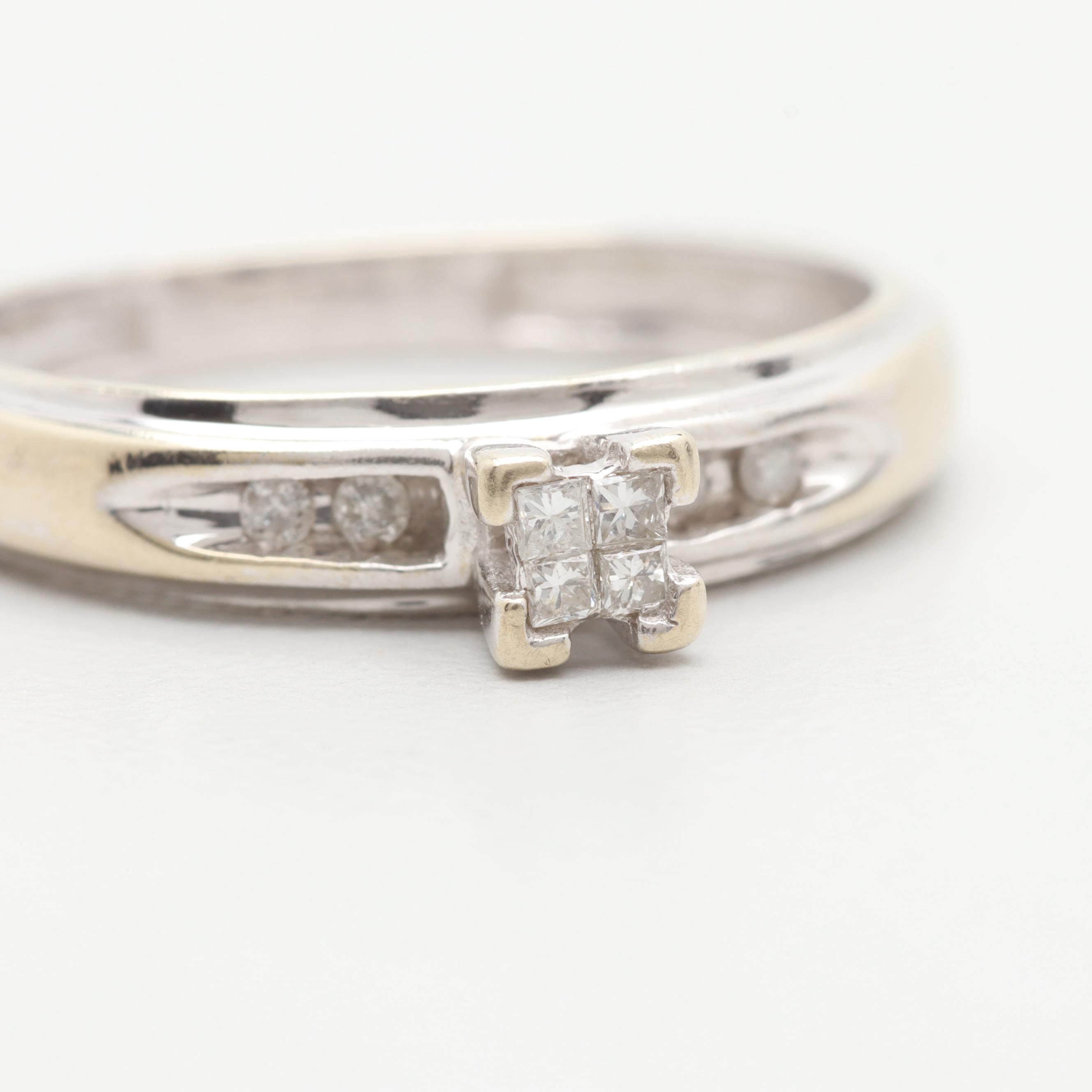 14K White Gold Diamond Ring
