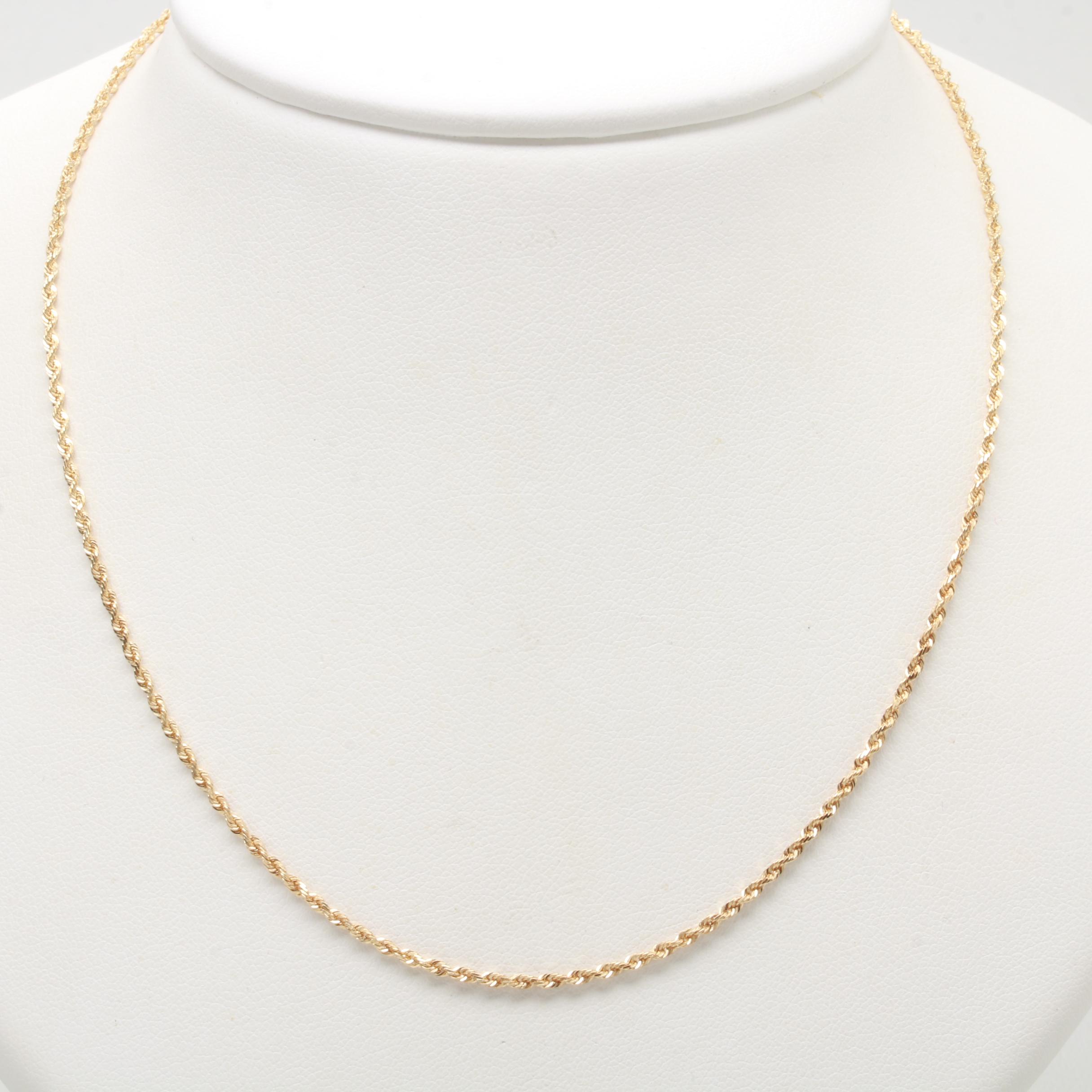 Michael Anthony 14K Yellow Gold Rope Chain Necklace