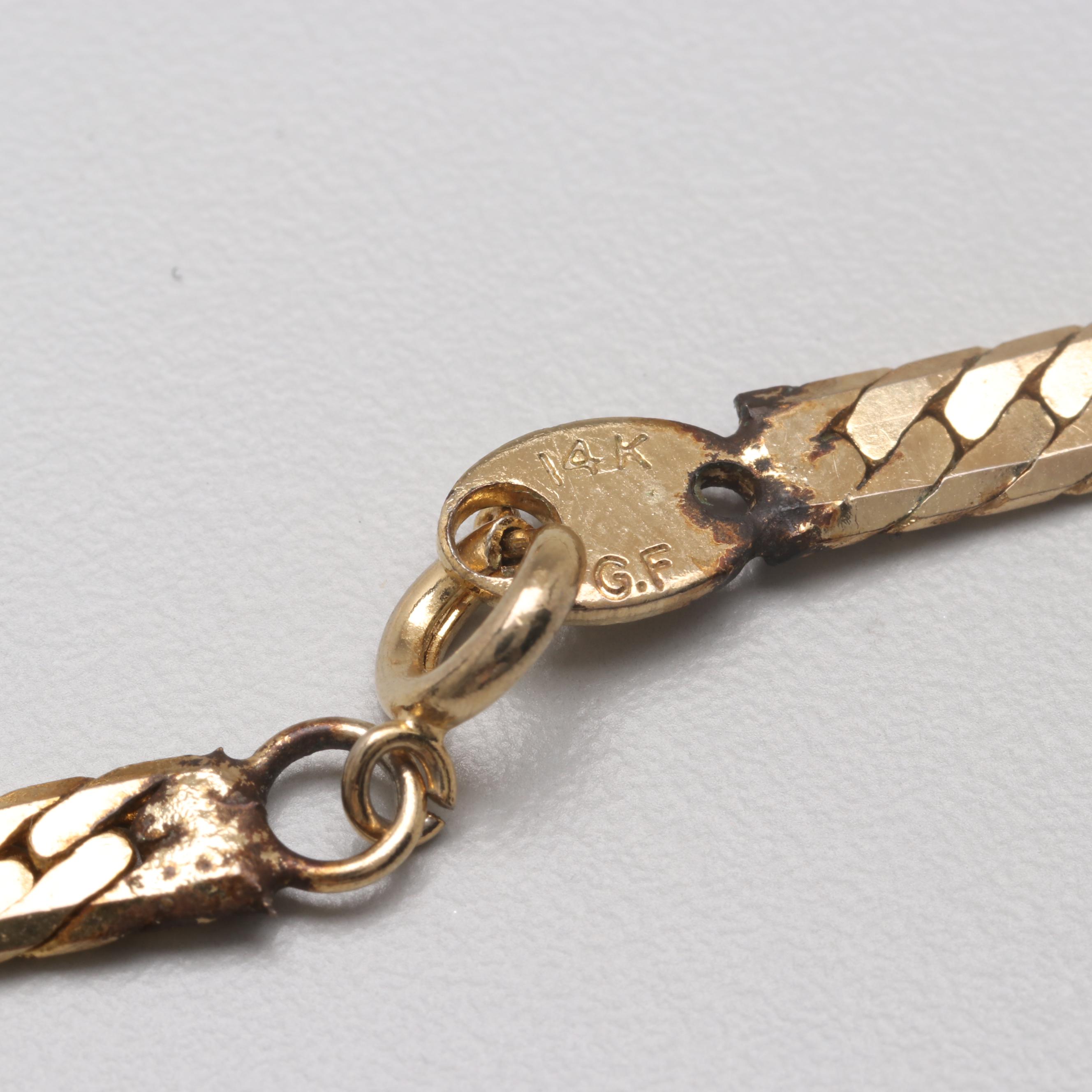 14K Gold Filled Imitation Pearl Drop Pendant Necklace