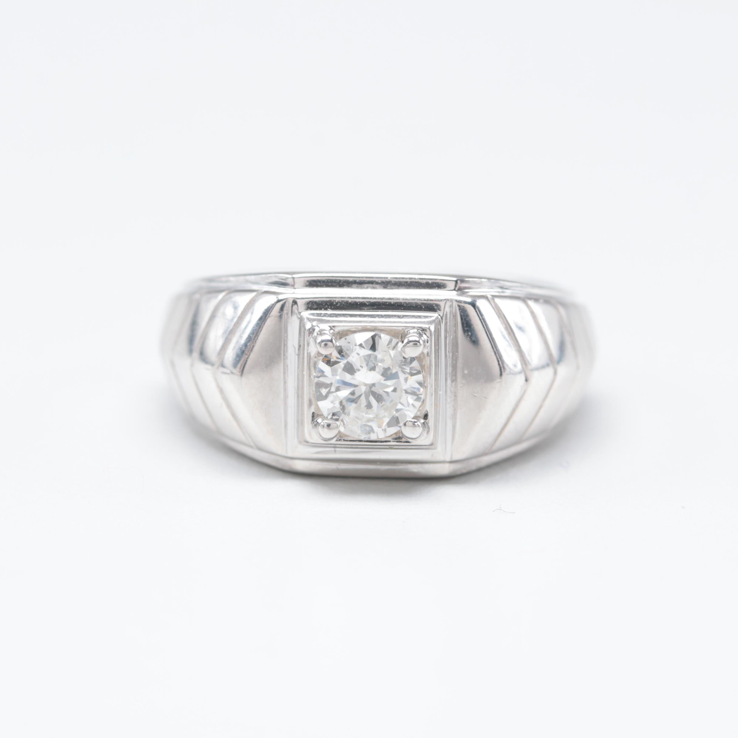14K White Gold Diamond Ring