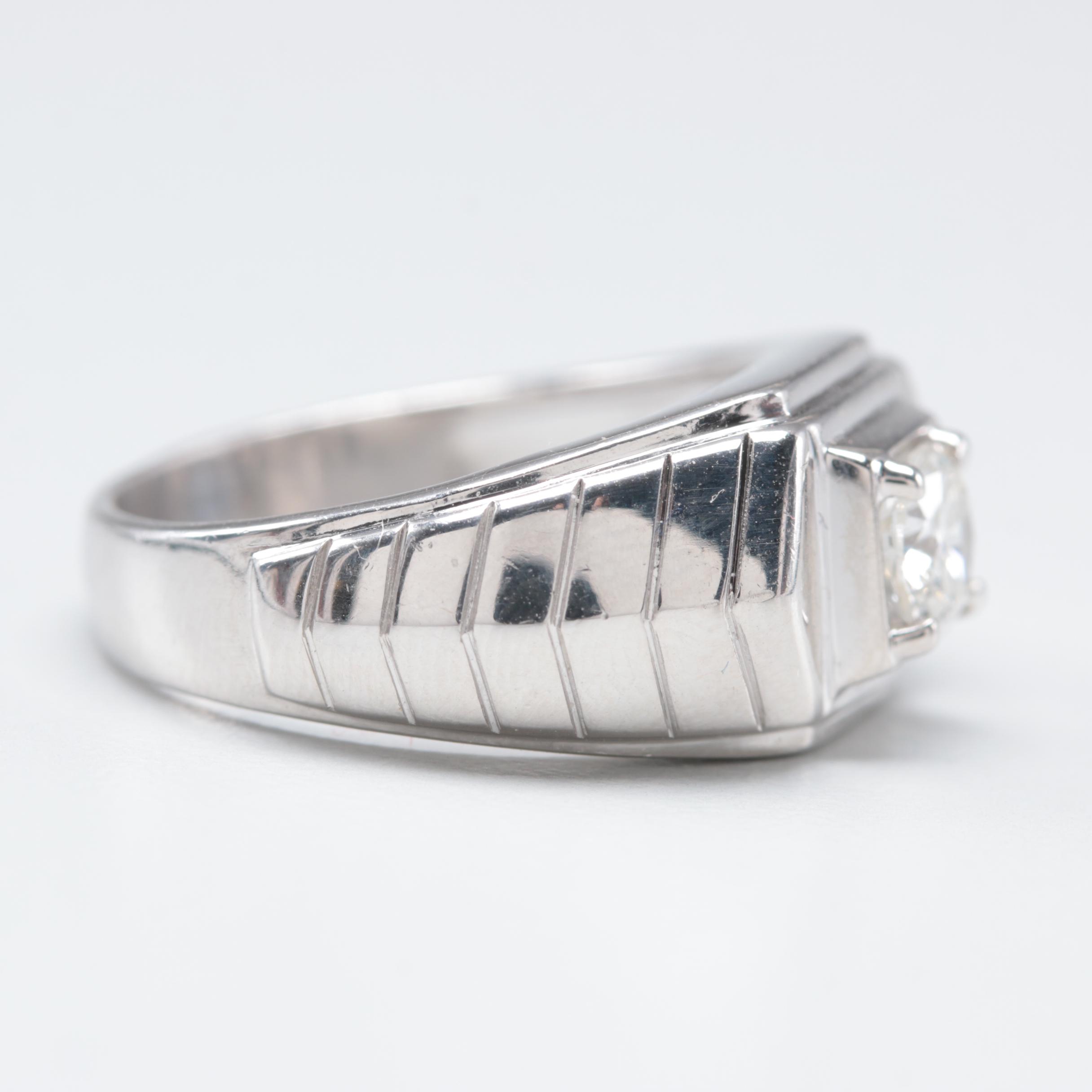 14K White Gold Diamond Ring