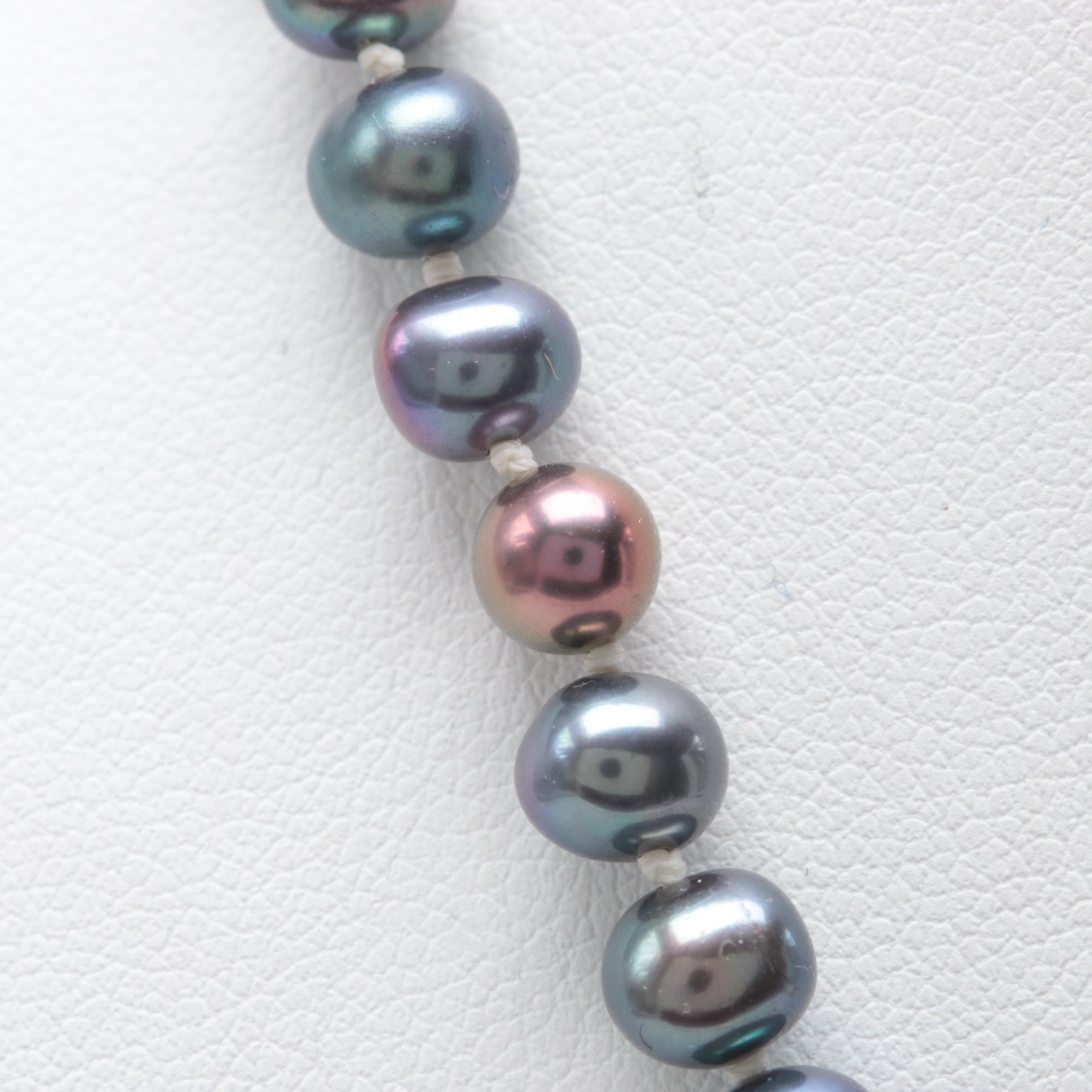 14K Yellow Gold Cultured Pearl Necklace