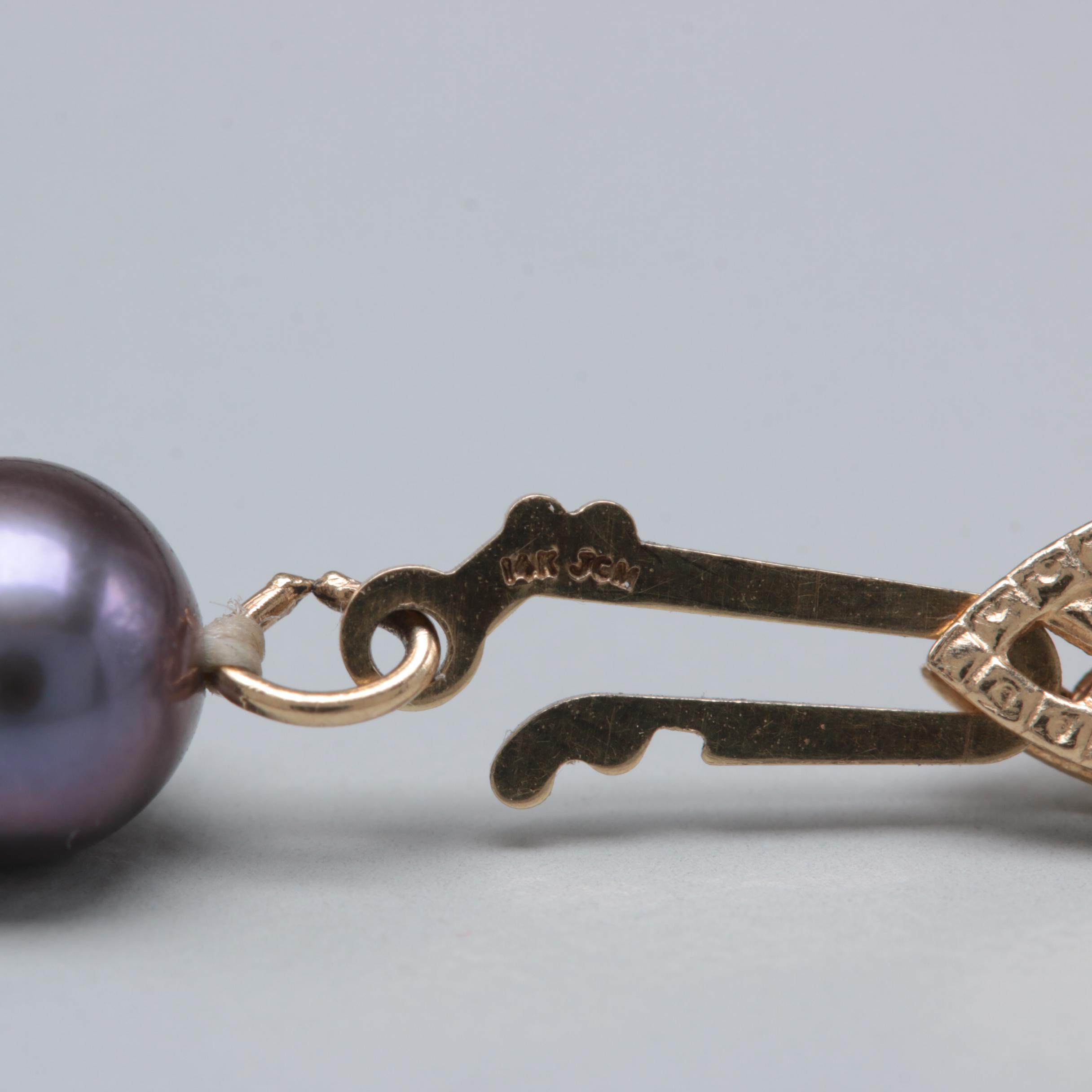 14K Yellow Gold Cultured Pearl Necklace