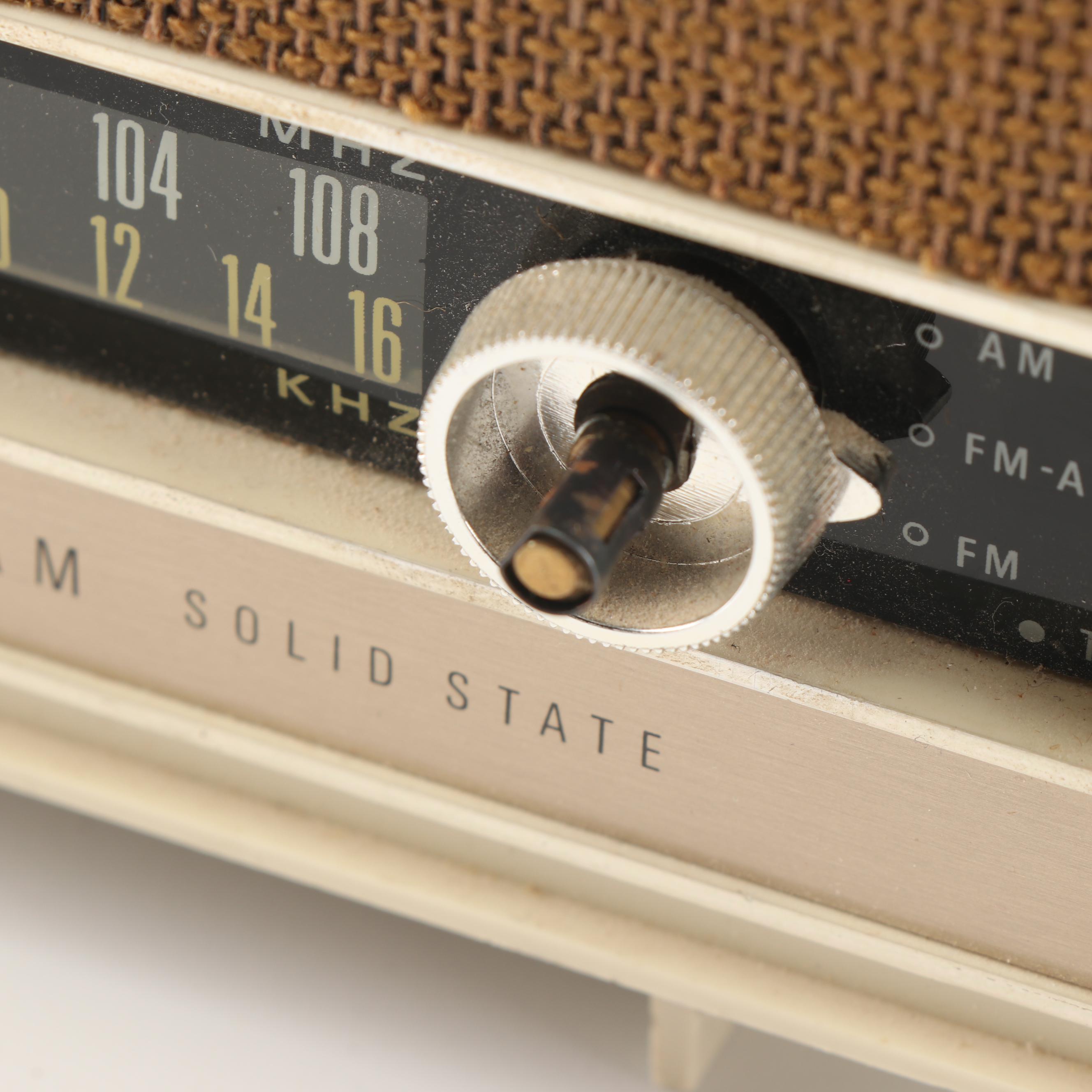 Vintage General Electric Wall Clock with Wards Airline FM-AM Radio Alarm Clock