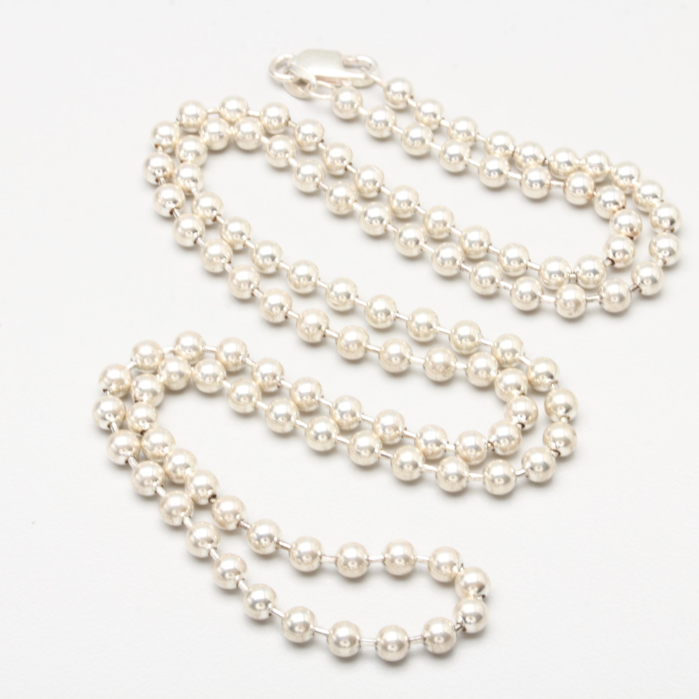 Sterling Silver Bead Chain Necklace