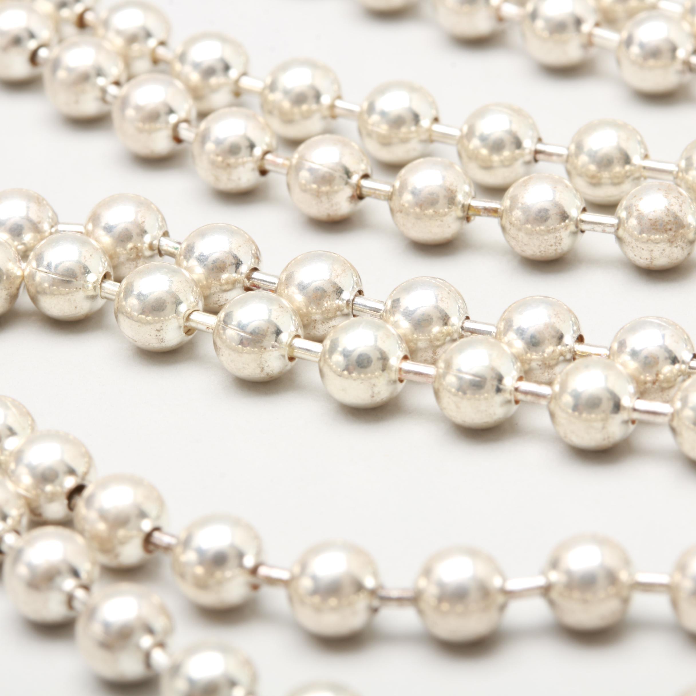 Sterling Silver Bead Chain Necklace
