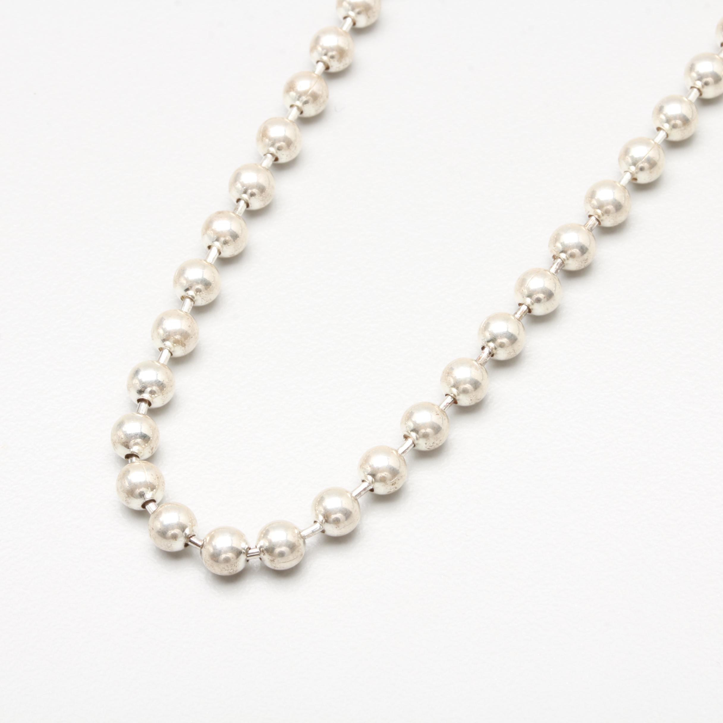 Sterling Silver Bead Chain Necklace