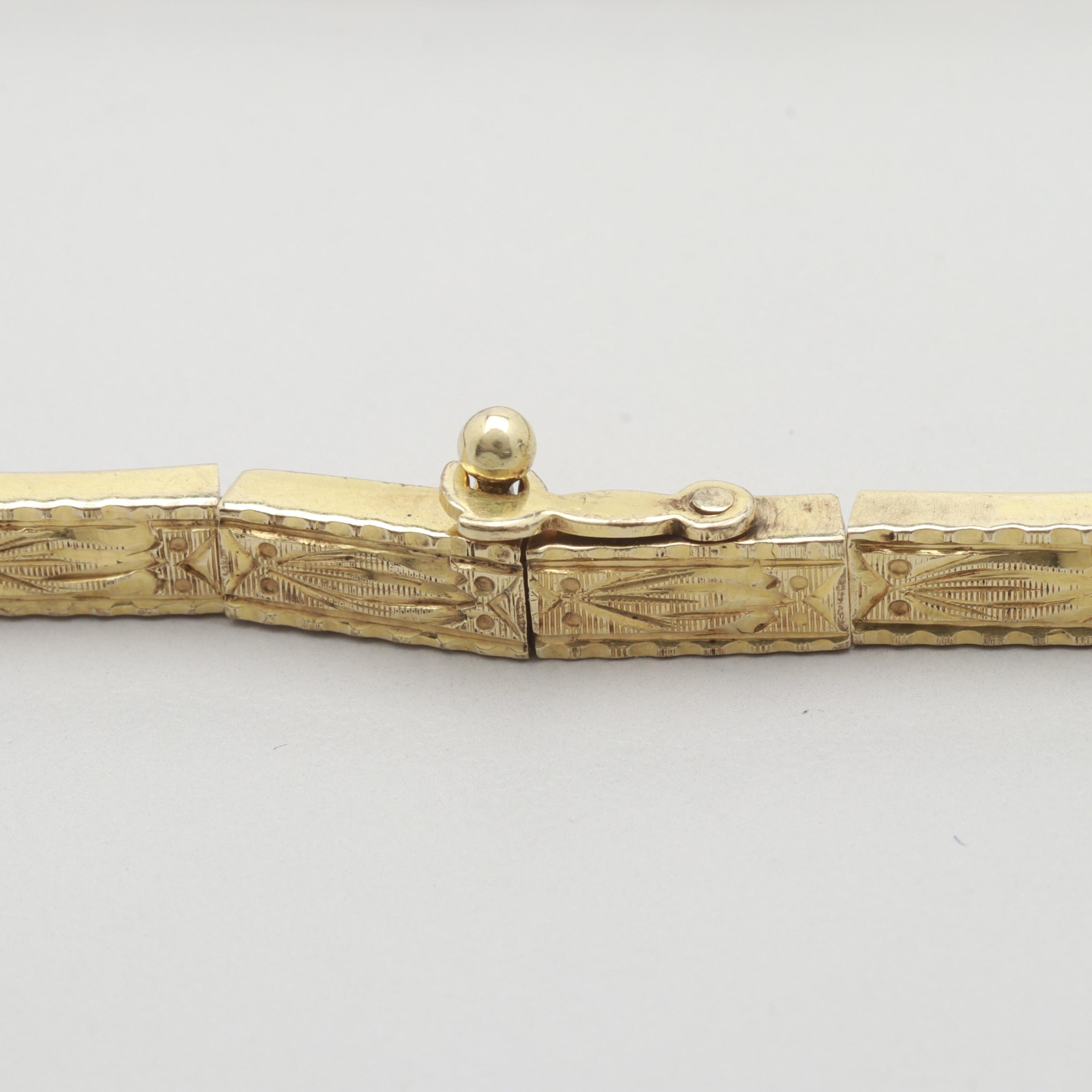 Art Deco L. Fritzsche Co. 14K Gold Diamond Bracelet with Platinum Accent