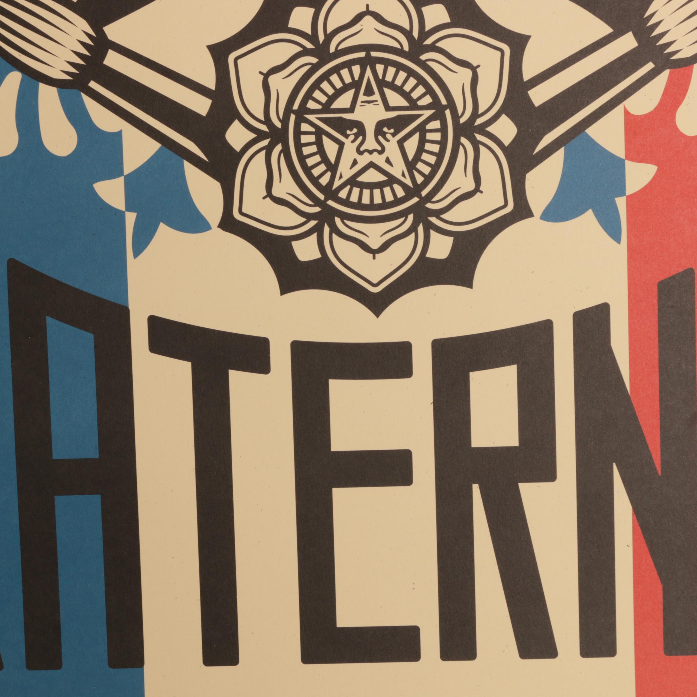 Shepard Fairey Offset Poster "Liberté, Egalité, Fraternité"