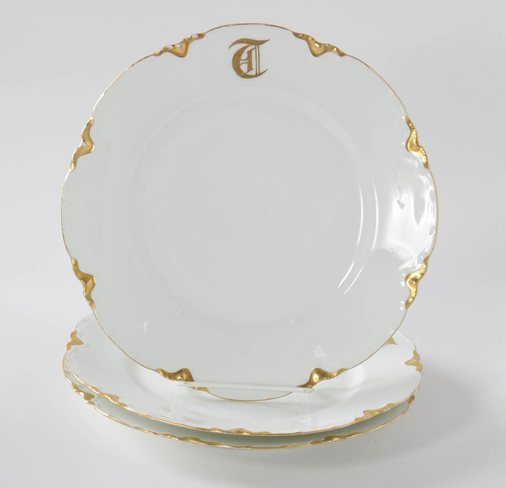 Vintage Haviland France Gilt Rimmed Porcelain Tableware