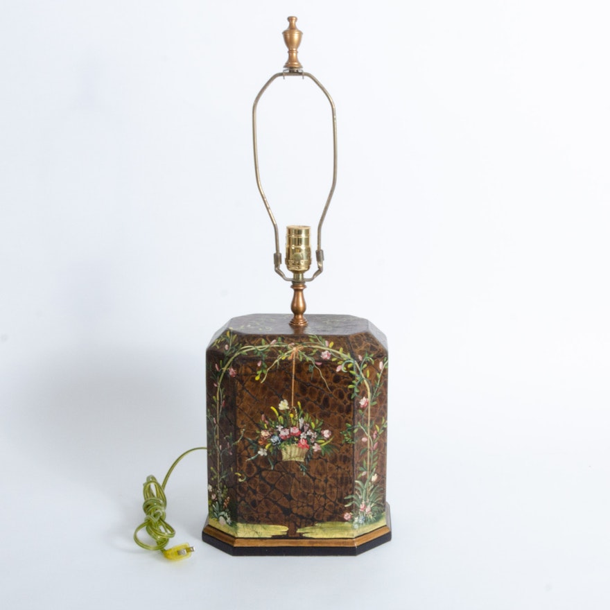 Hand Painted Wood Table Lamp from The Bradburn Gallery