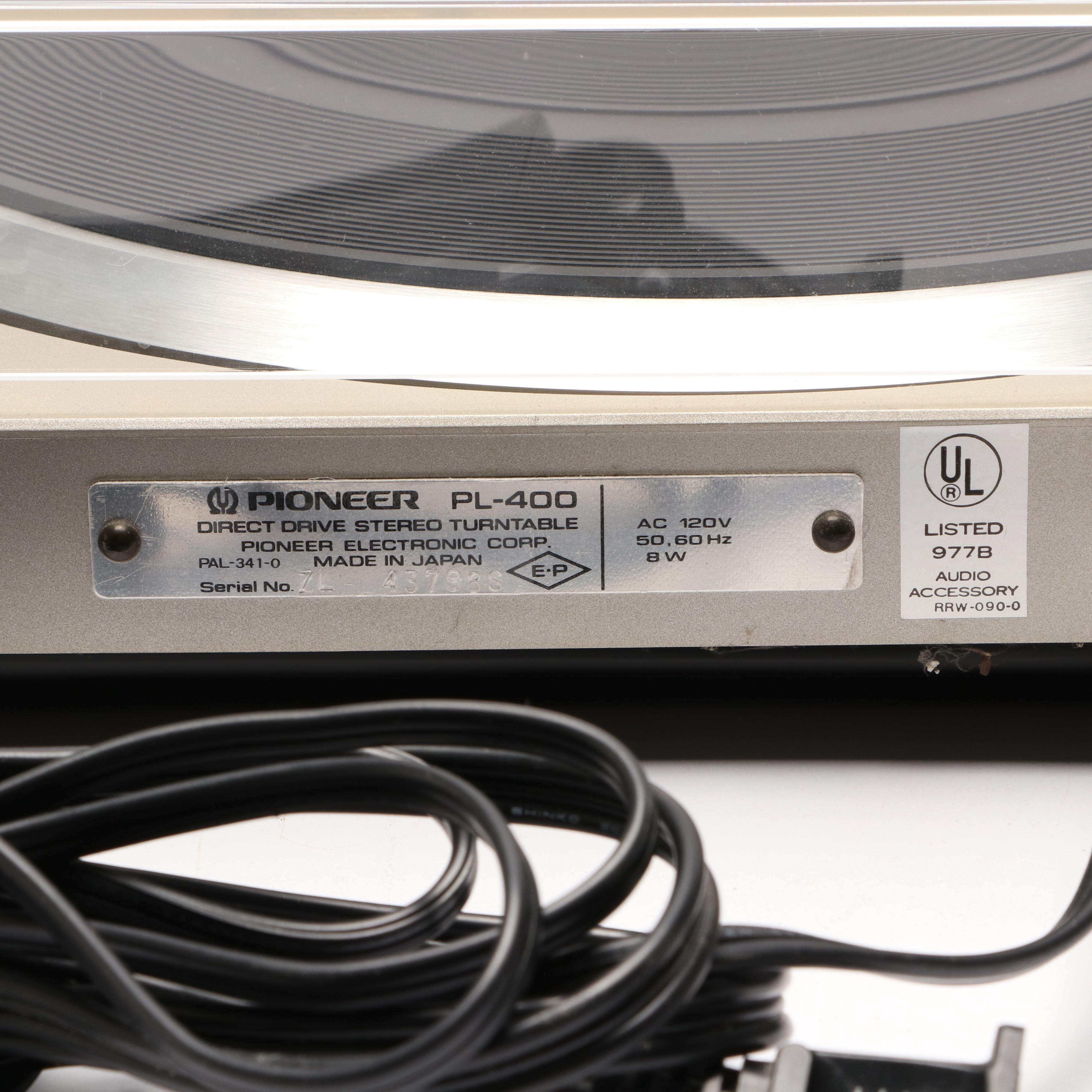 Pioneer Quartz PL-400 Stereo Turntable from 1980