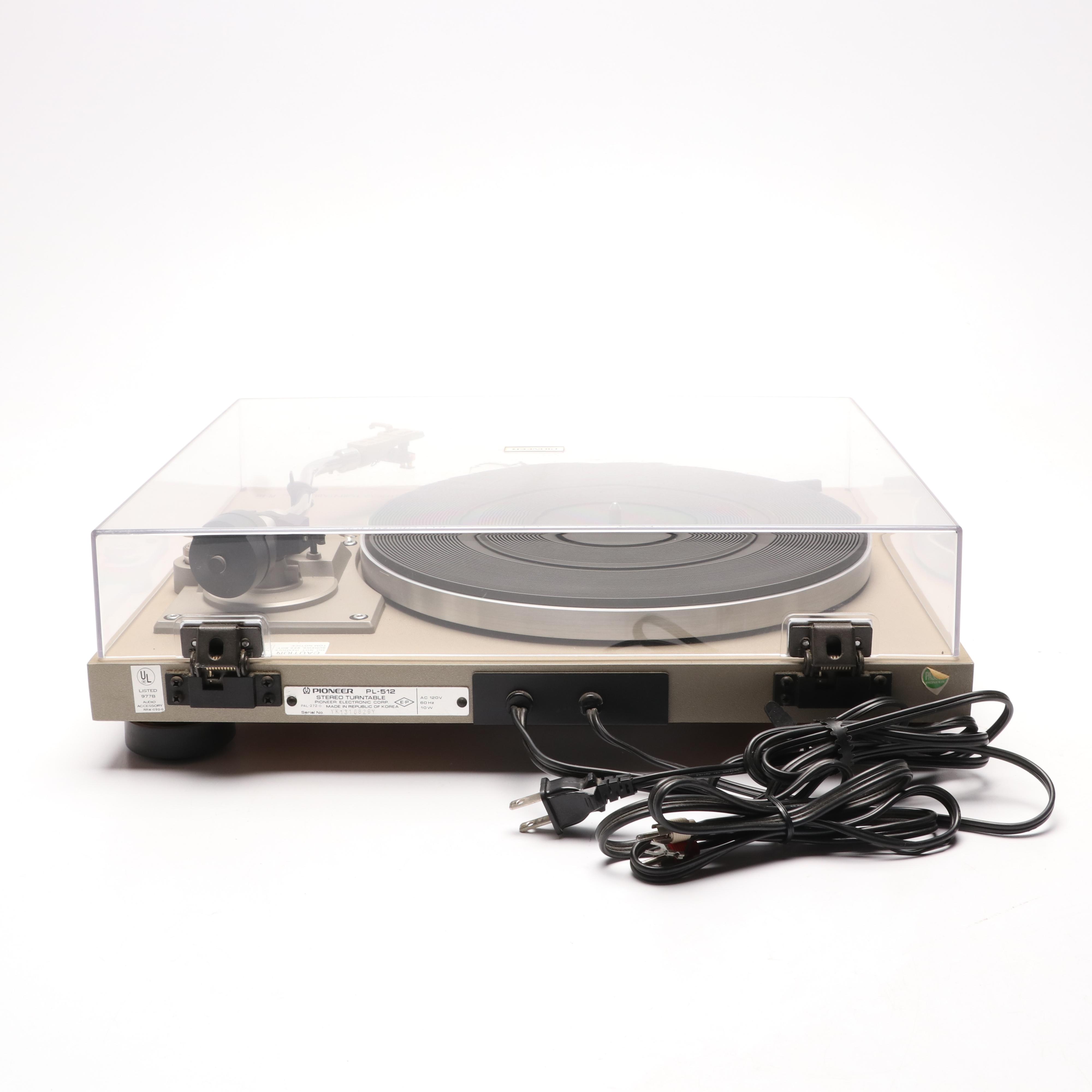 Pioneer Stereo PL-512 2-Speed Belt-Drive Turntable from 1978