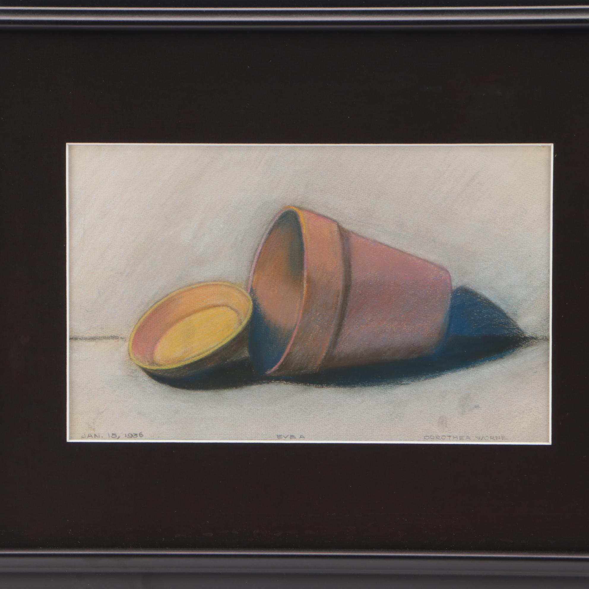 Dorothea Worne 1936 Colored Pencil Drawing "Eve A"