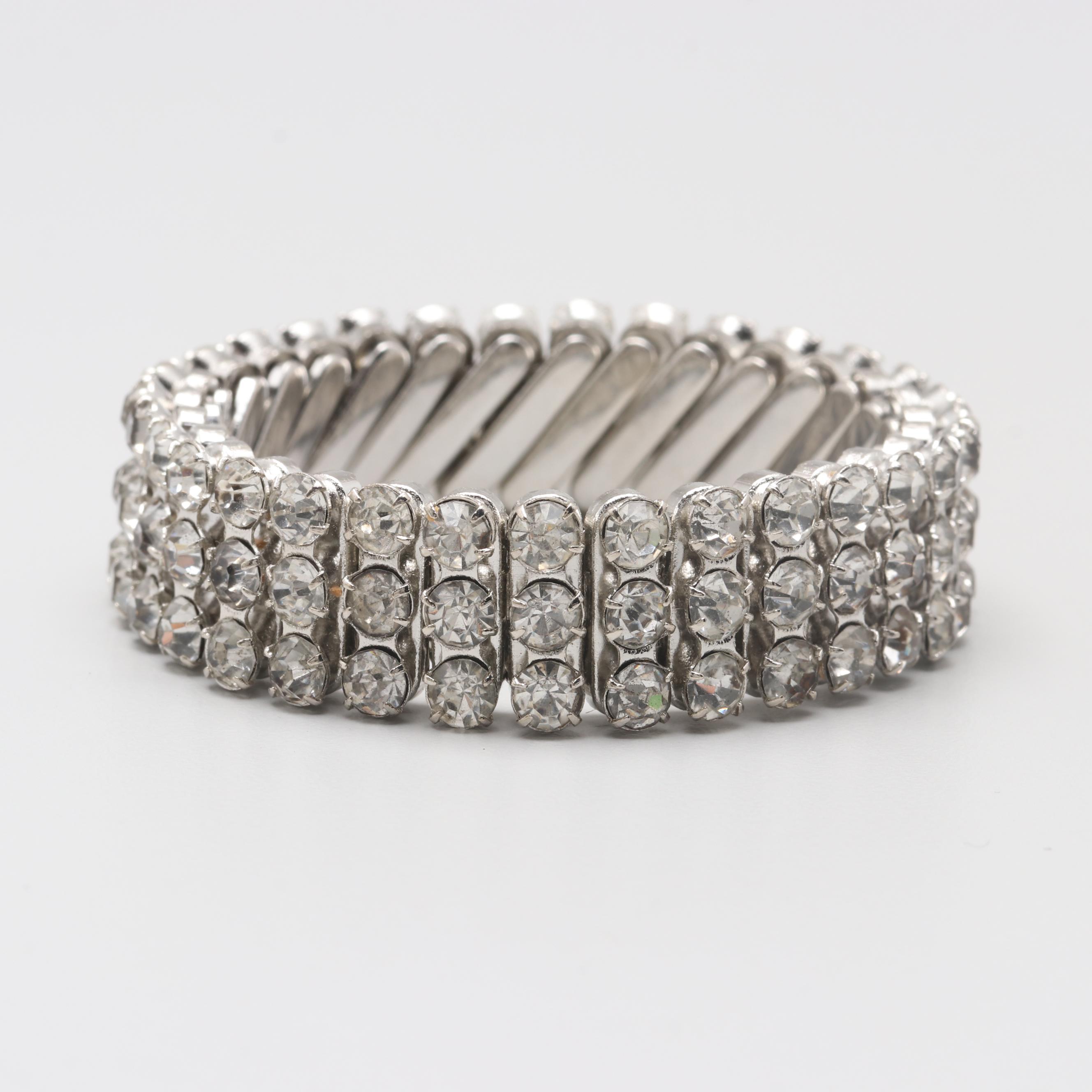 Silver Tone Foilback Expansion Bracelet