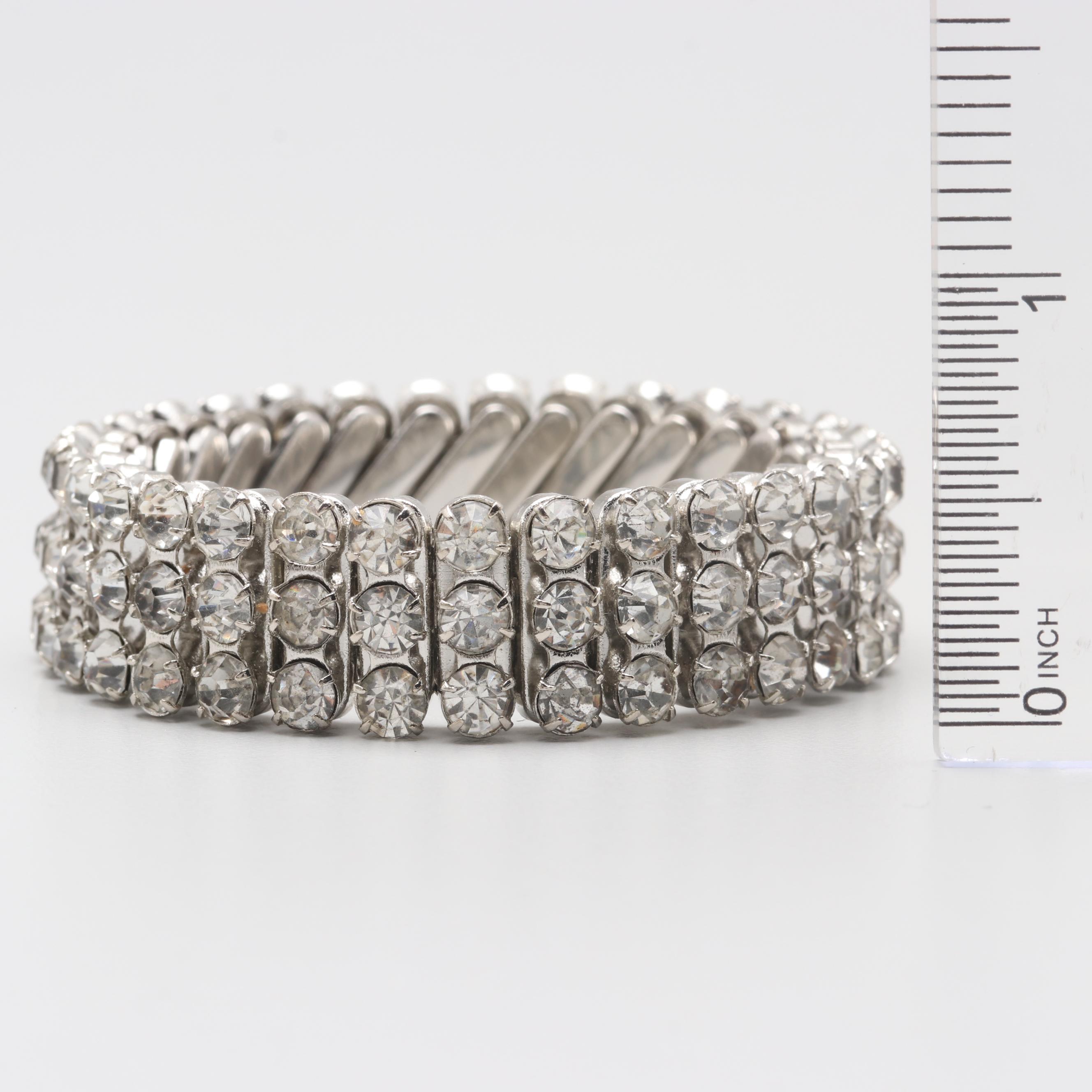 Silver Tone Foilback Expansion Bracelet