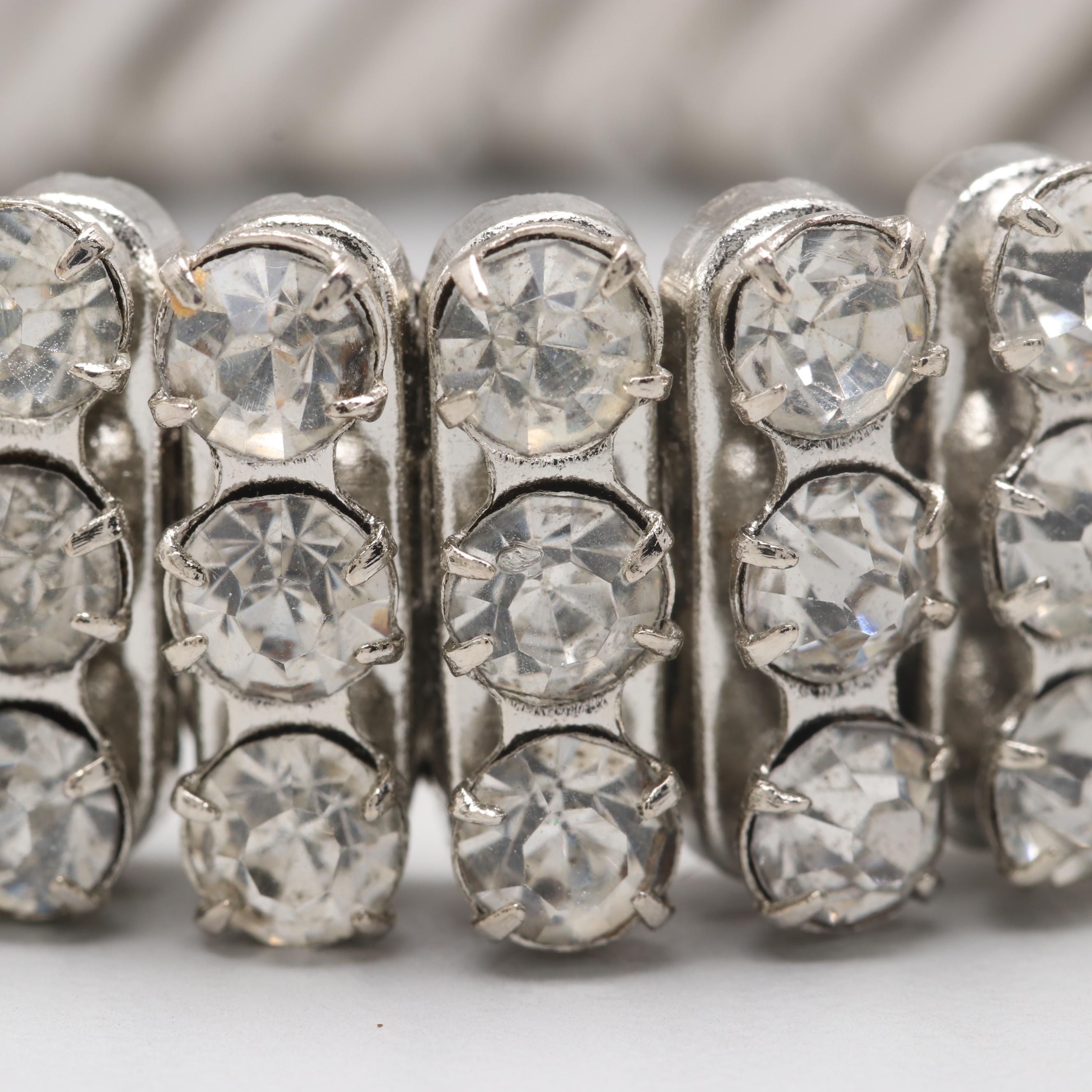 Silver Tone Foilback Expansion Bracelet