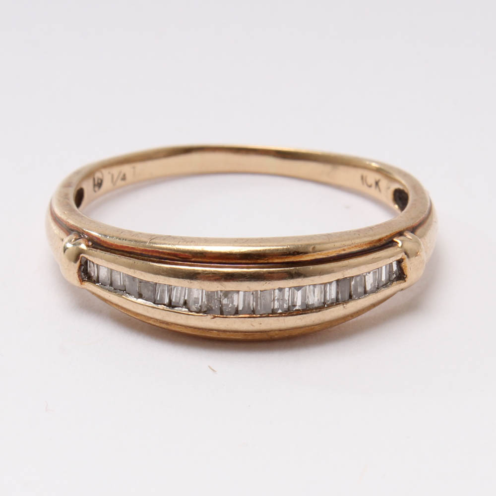 10K Yellow Gold and Diamond Ring With Necklace and Pendants