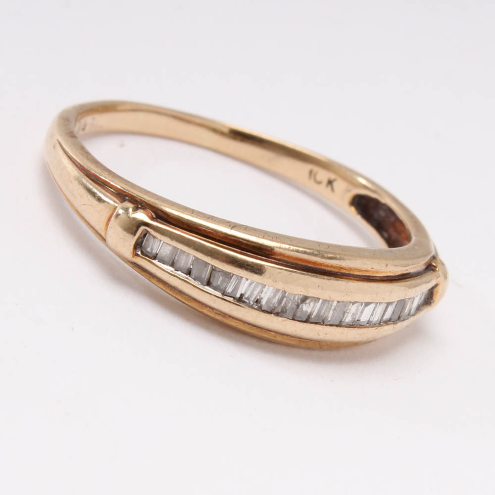 10K Yellow Gold and Diamond Ring With Necklace and Pendants