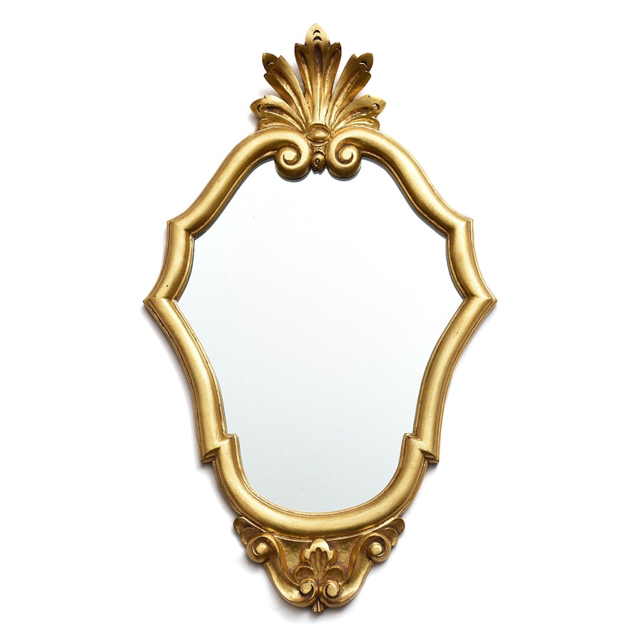 Wall Mirror in a Gold Keyhole Frame by Geratal, Belgium