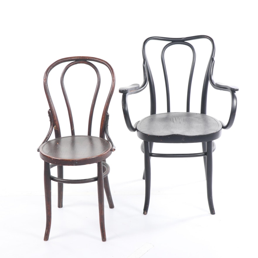 Bentwood Armchair and Side Chair, Early 20th Century