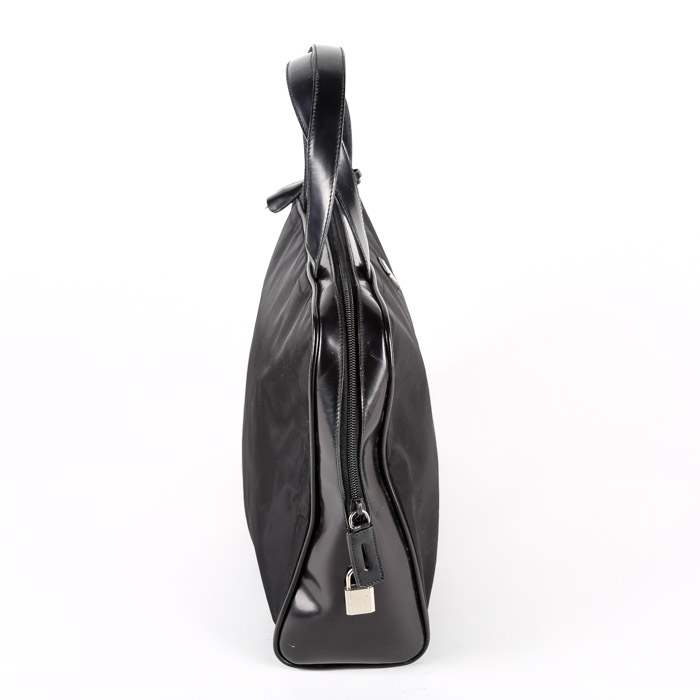 Vintage Prada Black Nylon and Patent Leather Handbag