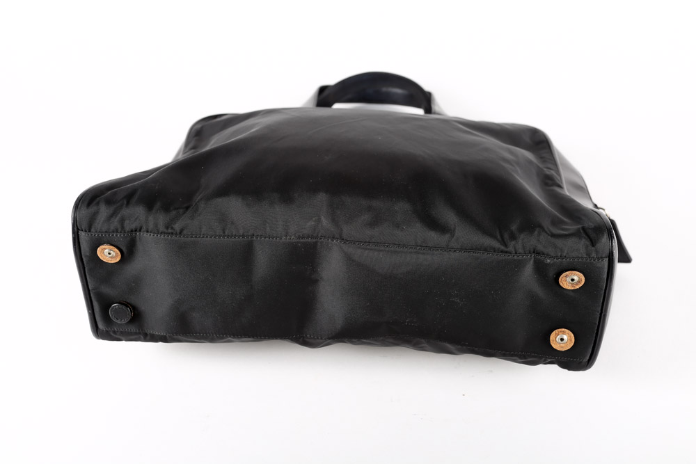 Vintage Prada Black Nylon and Patent Leather Handbag