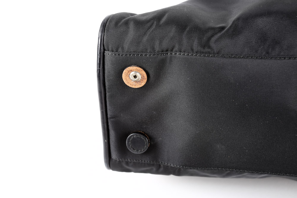 Vintage Prada Black Nylon and Patent Leather Handbag