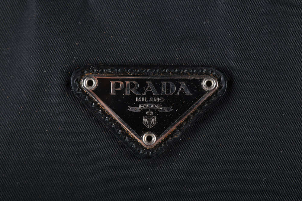 Vintage Prada Black Nylon and Patent Leather Handbag