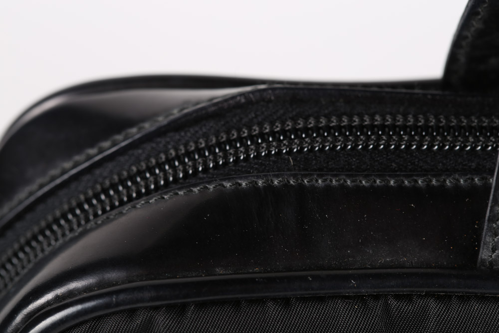 Vintage Prada Black Nylon and Patent Leather Handbag