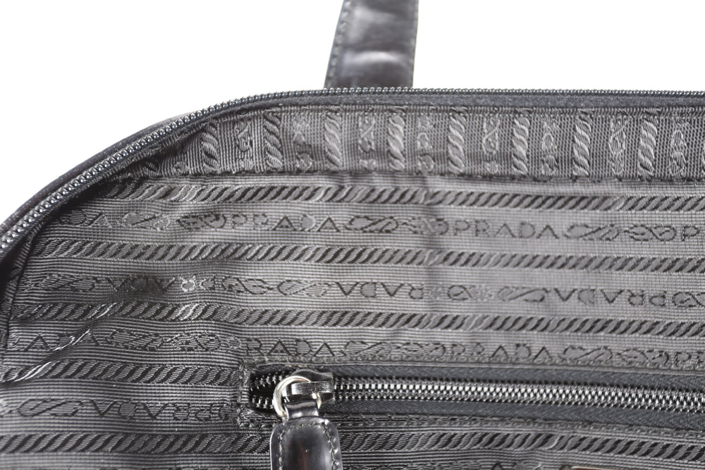 Vintage Prada Black Nylon and Patent Leather Handbag