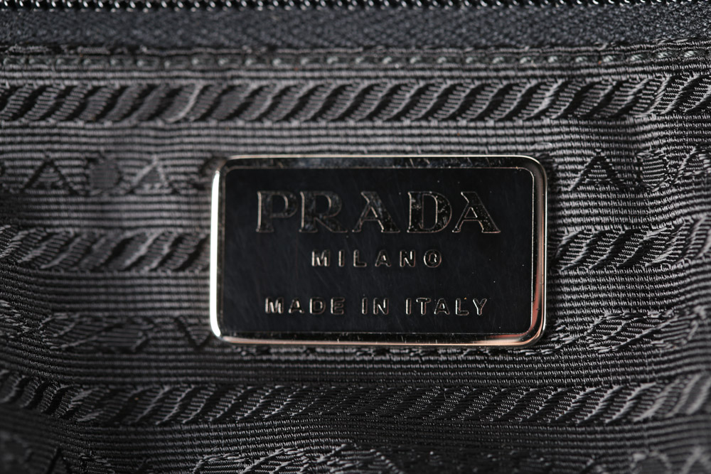 Vintage Prada Black Nylon and Patent Leather Handbag