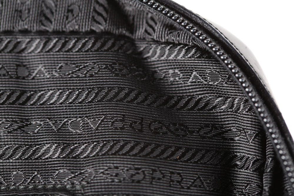 Vintage Prada Black Nylon and Patent Leather Handbag