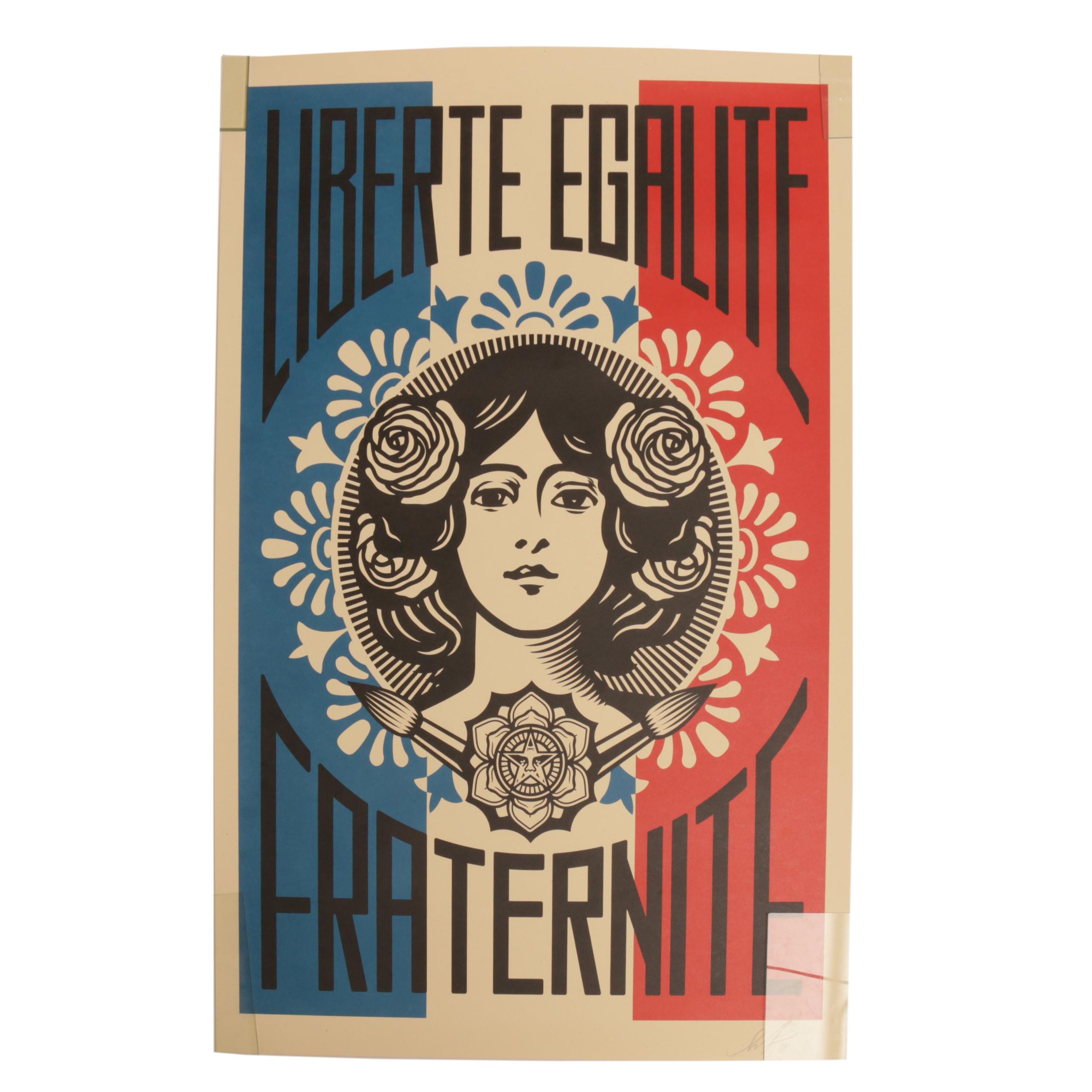 Shepard Fairey Offset Poster "Liberté, Egalité, Fraternité"