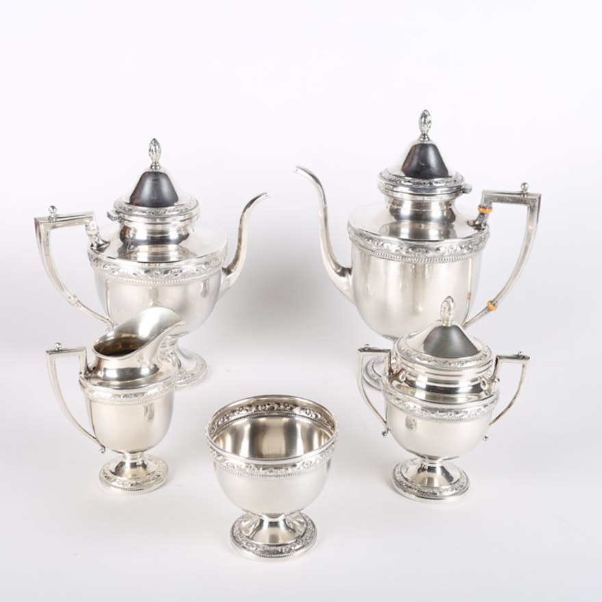 Frank M. Whiting Sterling Silver Tea and Coffee Service Set, Early 20th Century