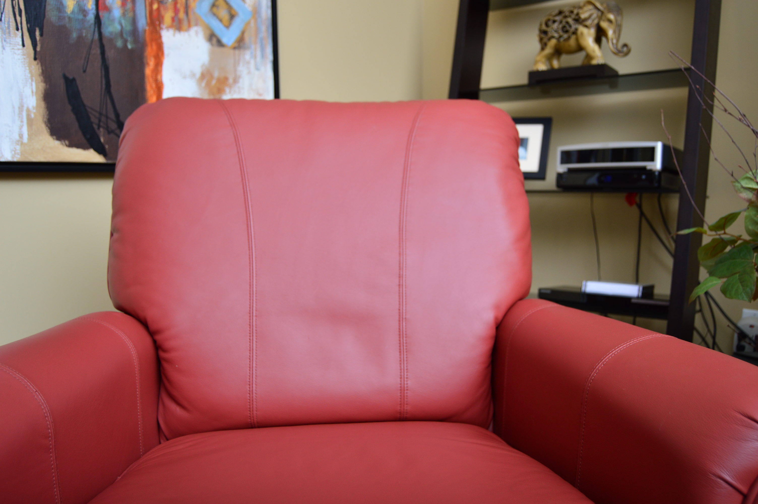 La-Z-Boy Red Leather Recliner
