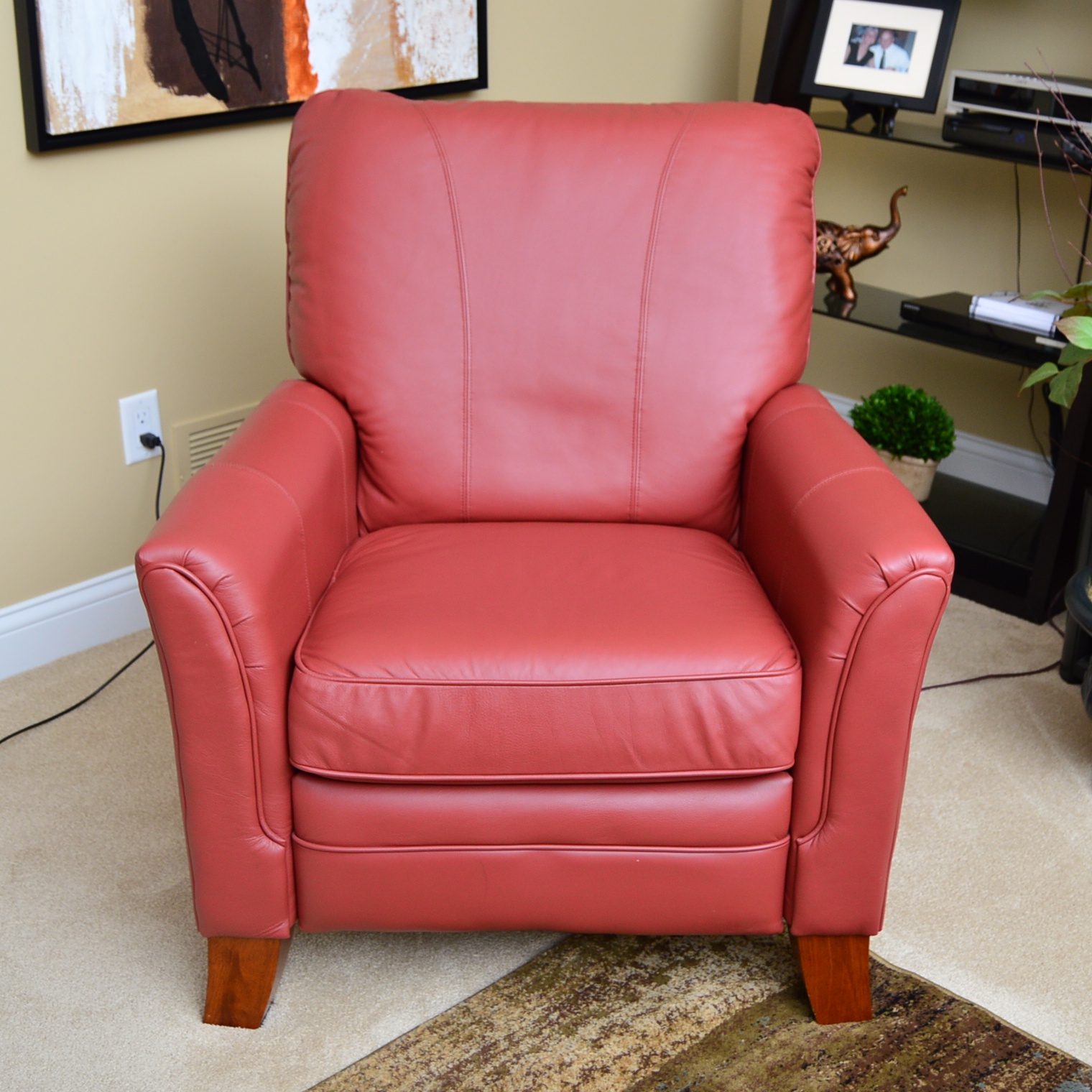 La-Z-Boy Red Leather Recliner