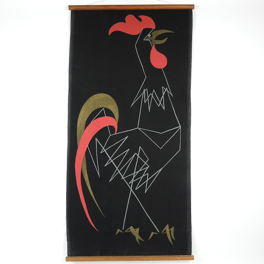 Mid Century Modern Rooster Serigraph