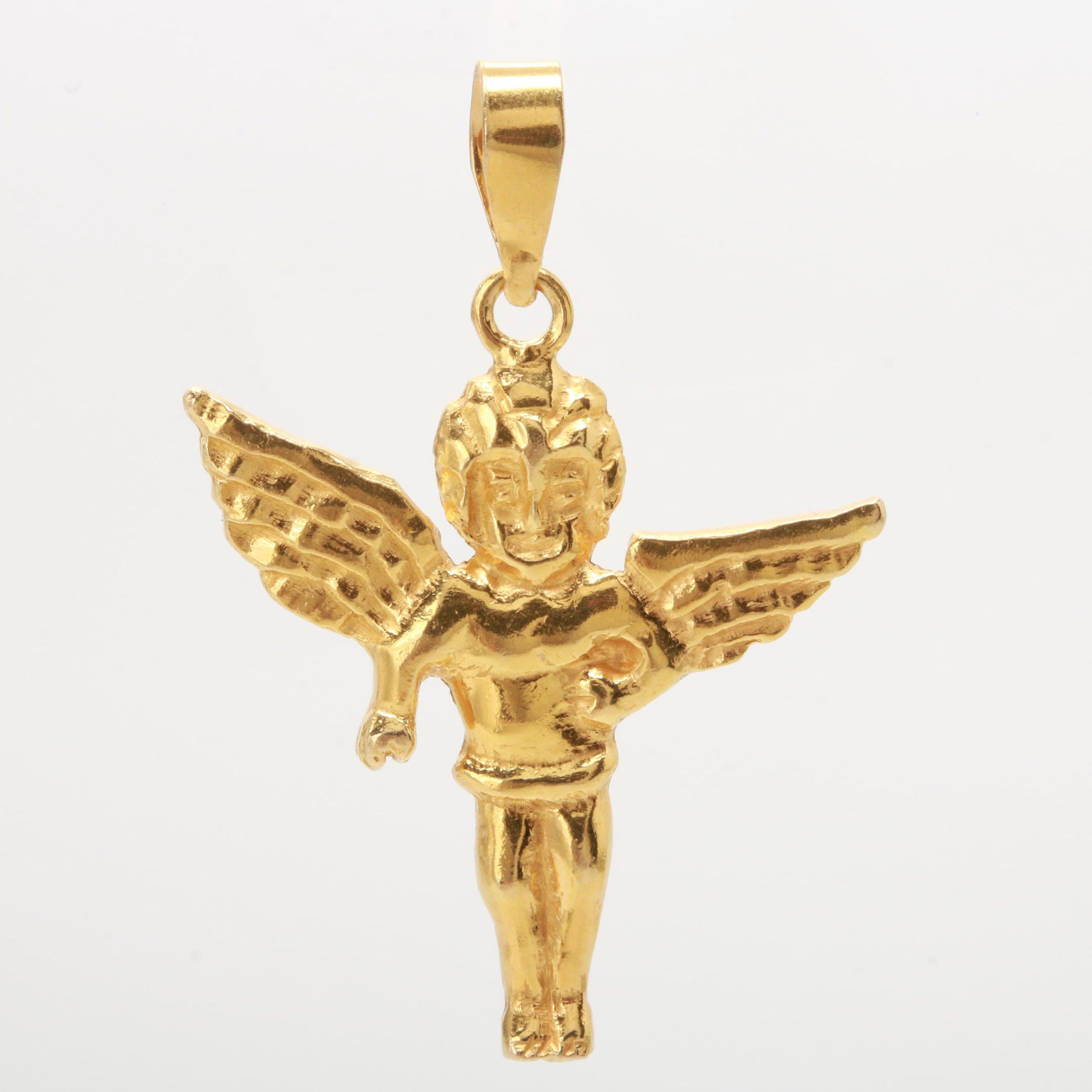 18K Yellow Gold Angel Pendant