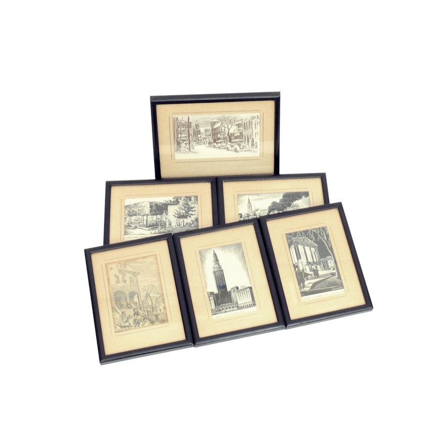 Collection of Prints After Woldemard Neufeld Featuring Scenes of Cleveland, Ohio