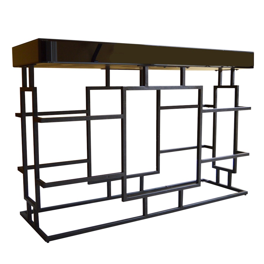 Modern Metal and Lacquer Console Table from Uttermost