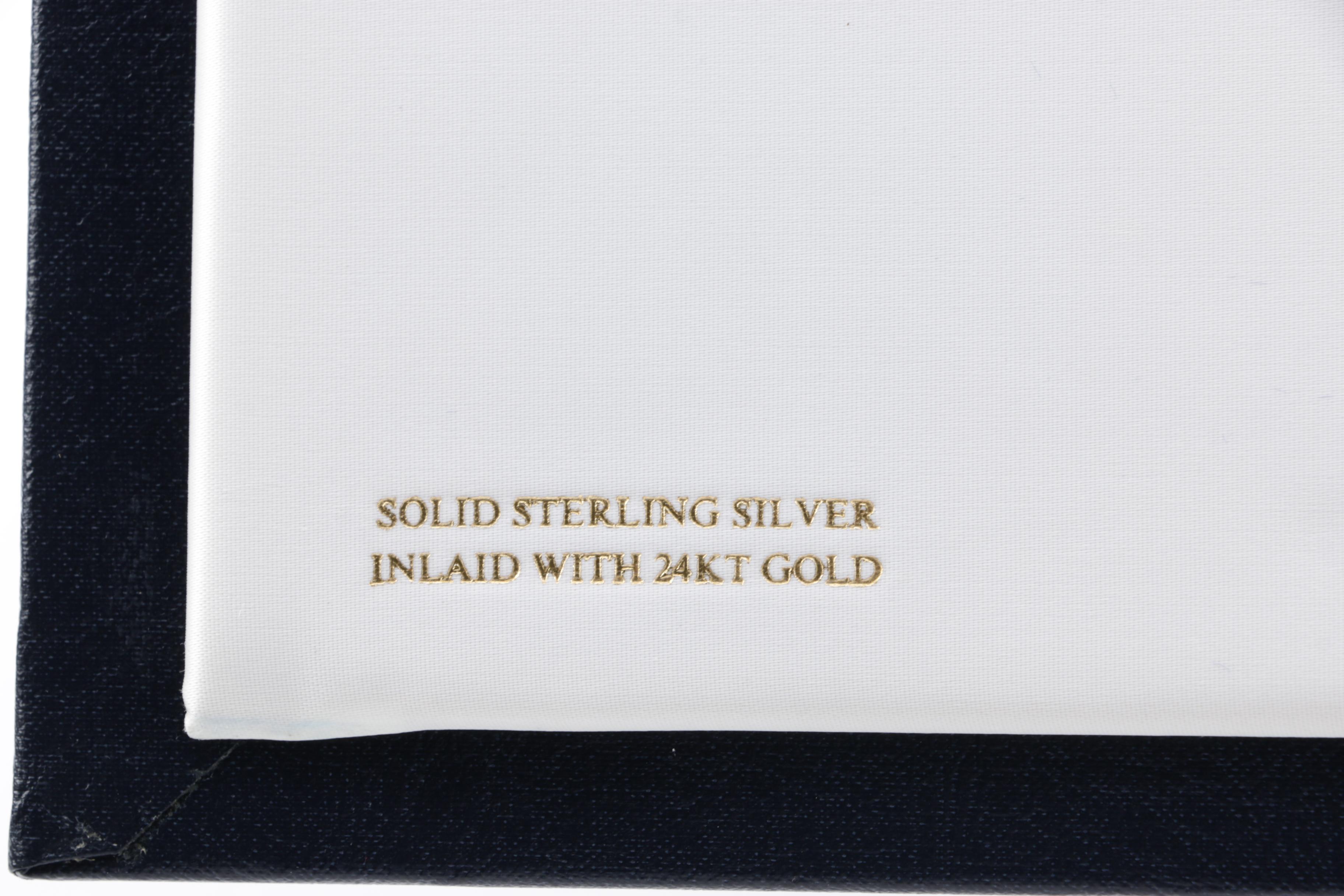 Franklin Mint Sterling and 24K Gold Roosevelt, Eisenhower, and Truman Plates