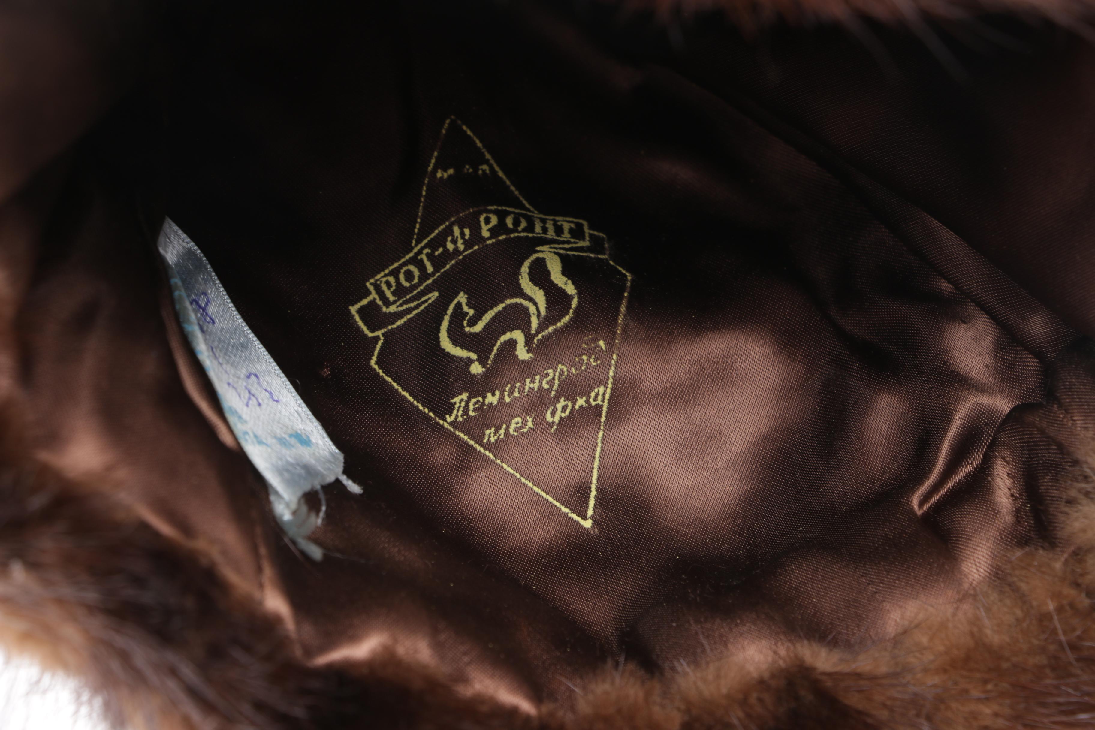 Women's Vintage Mink Fur Hat and Black Chenille Hat Trimmed in Mink Fur