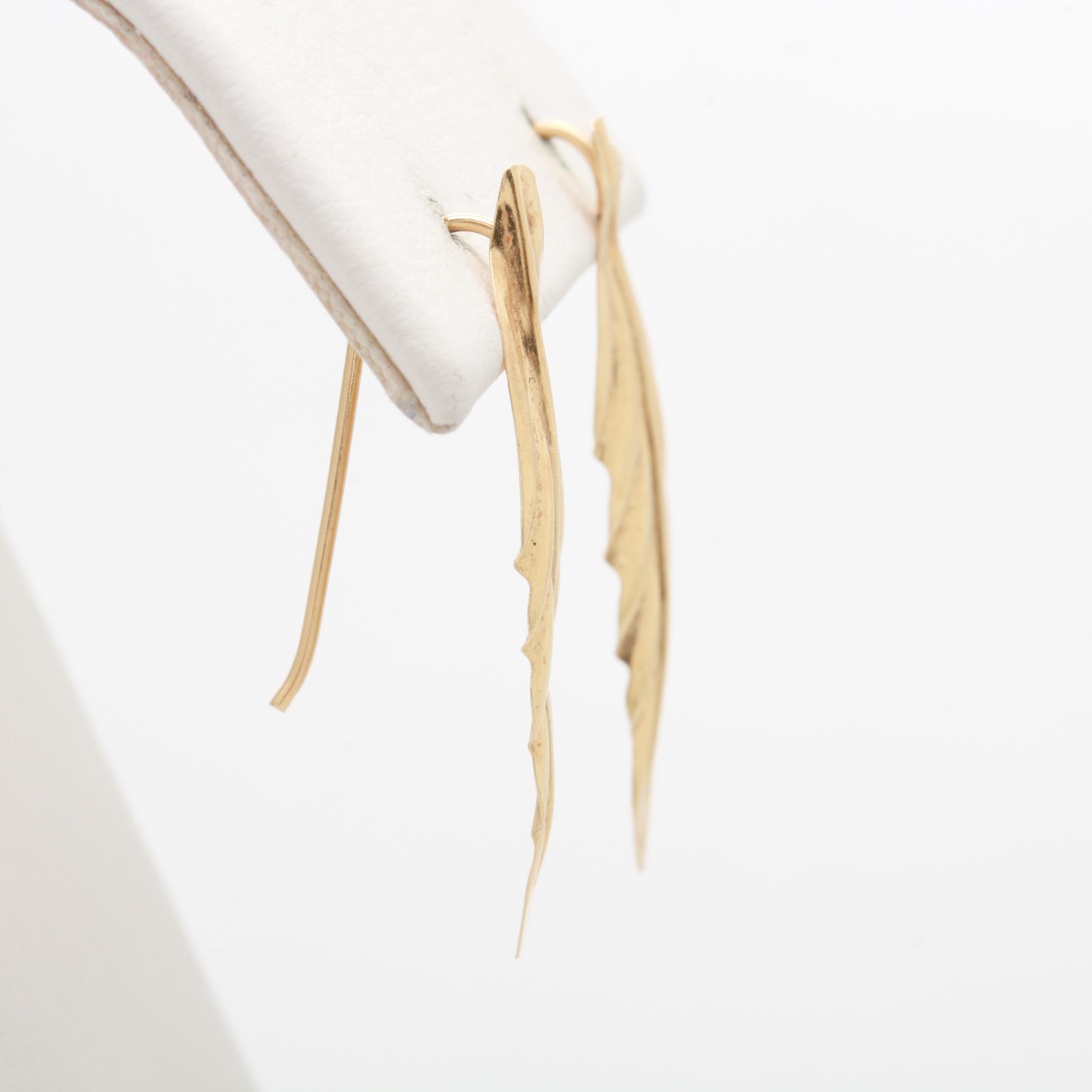 14K Yellow Gold Drop Earrings