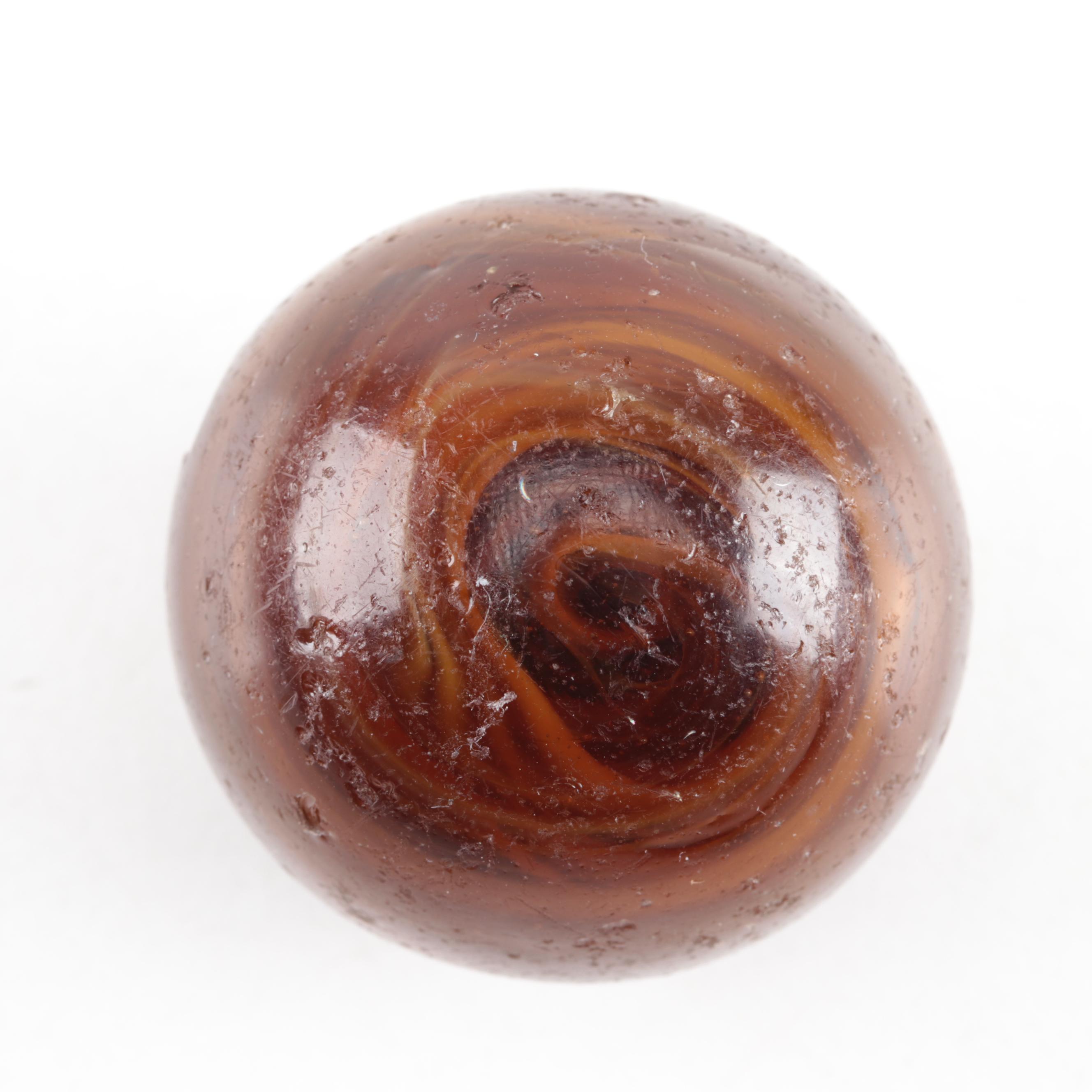 Vintage Brown and White Aggie Glass Marble